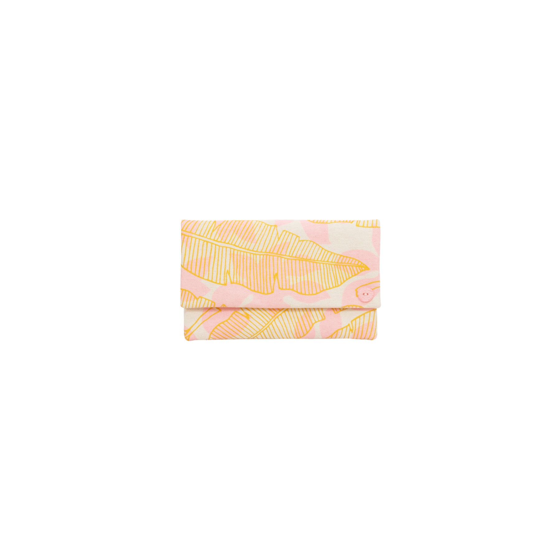Classic Envelope Clutch • Banana Leaf • Gold over Pink