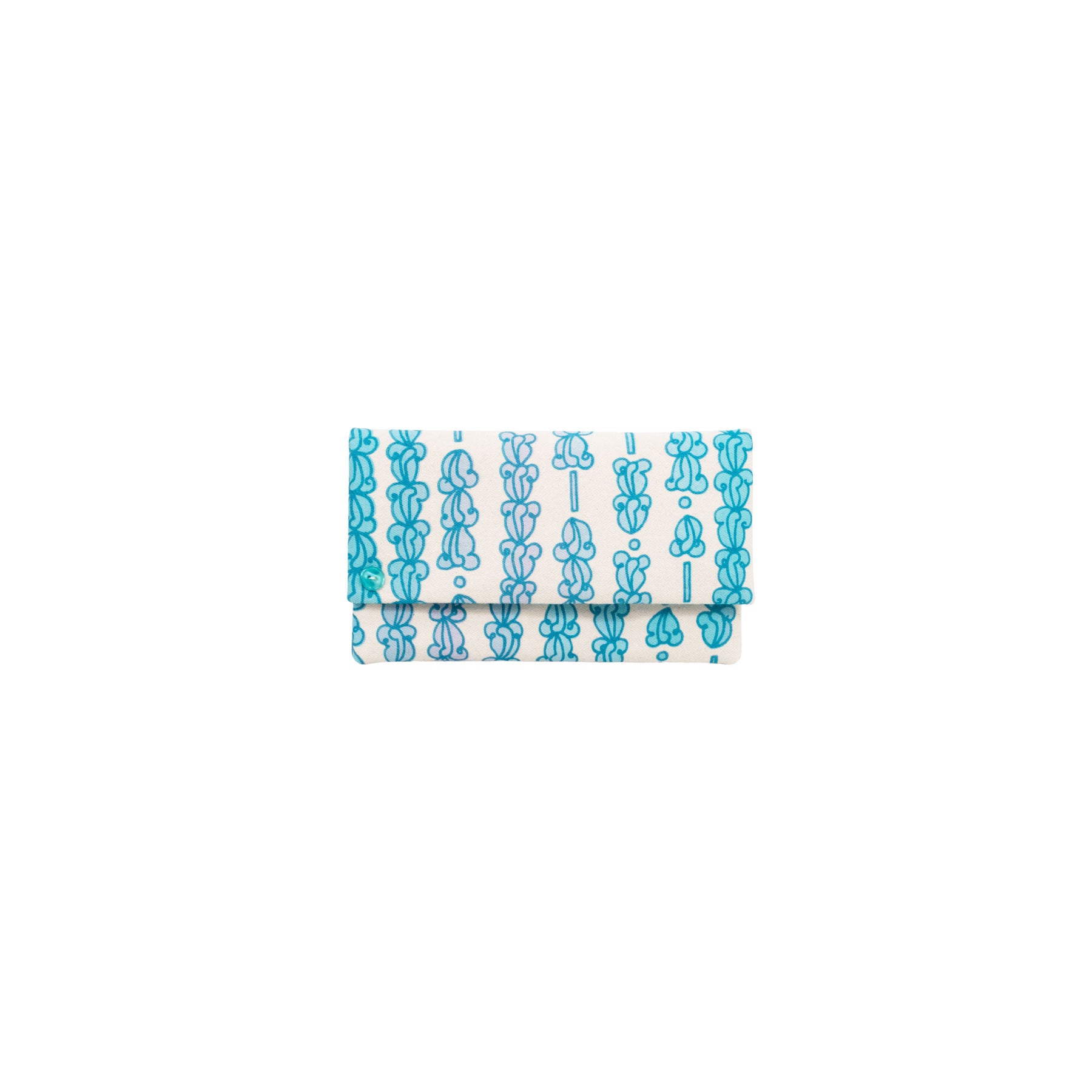 Classic Envelope Clutch • Crown Flower • Peacock Blue over Teal and Lavender Ombre