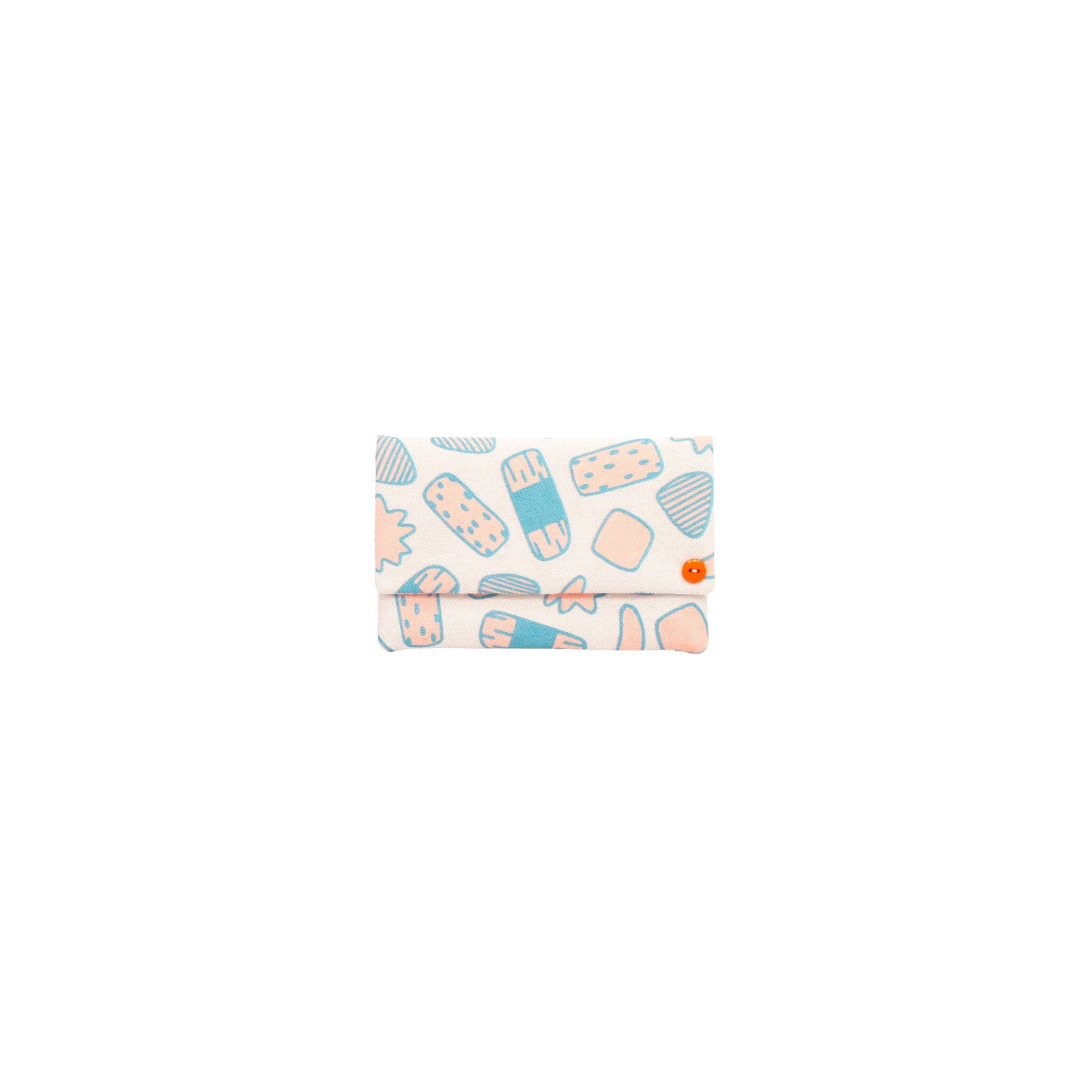 Petite Envelope Clutch • Kakimochi • Metallic Turquoise over Peach