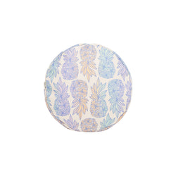 Roundie Pillow • Seaflower Pineapple • Metallic Blue over Lavender, Cantaloupe, and Blue Ombre