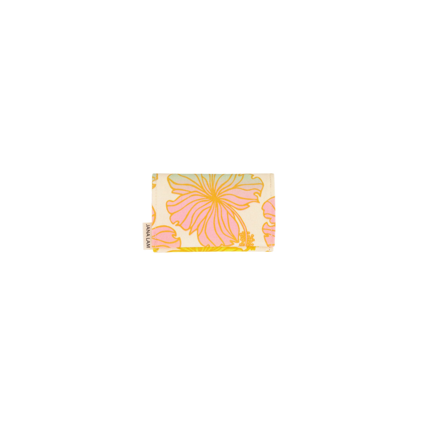 Card Wallet • Hibiscus • Gold over Rainbow Ombre