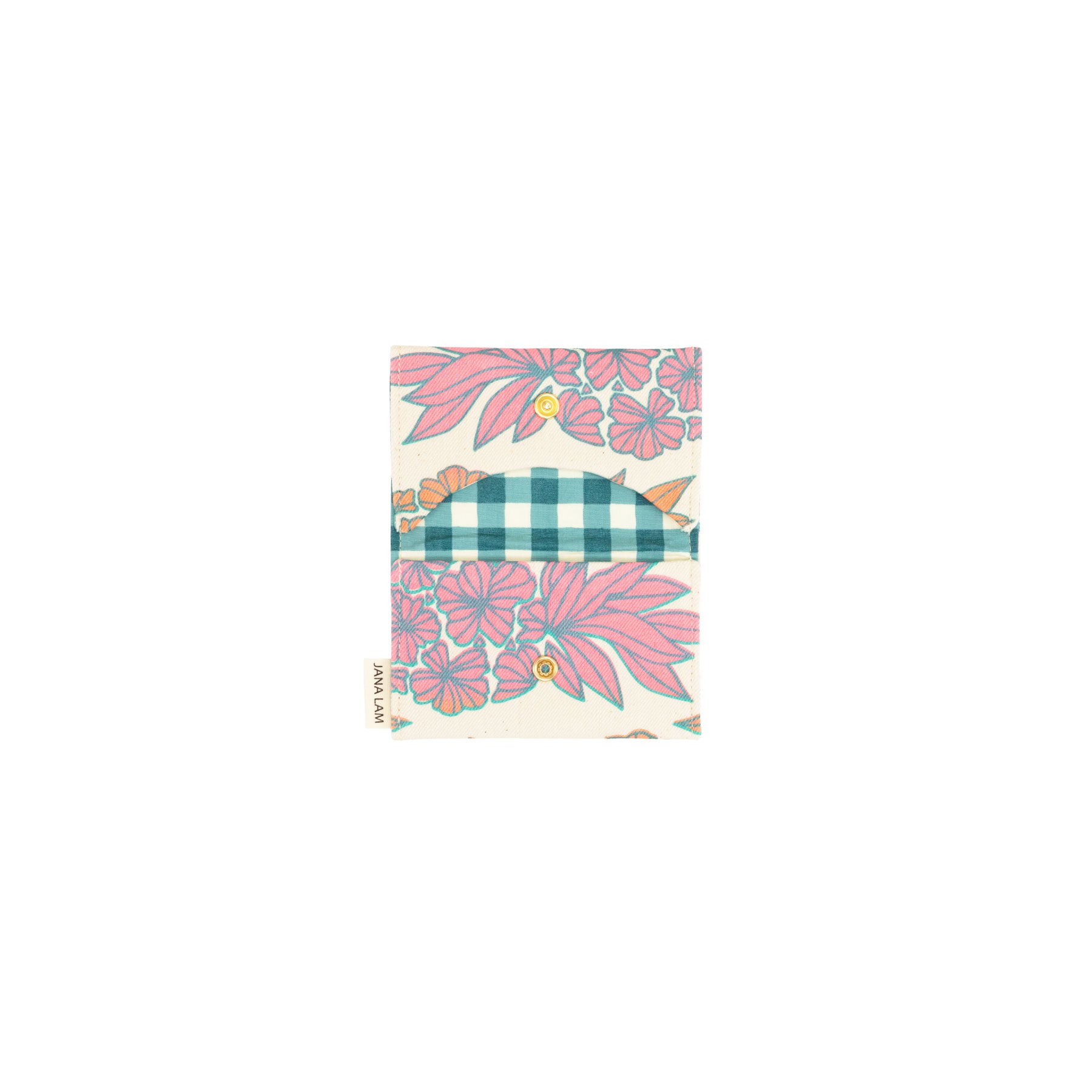 Card Wallet • Seaflower Pineapple • Teal over Pink and Orange Ombre