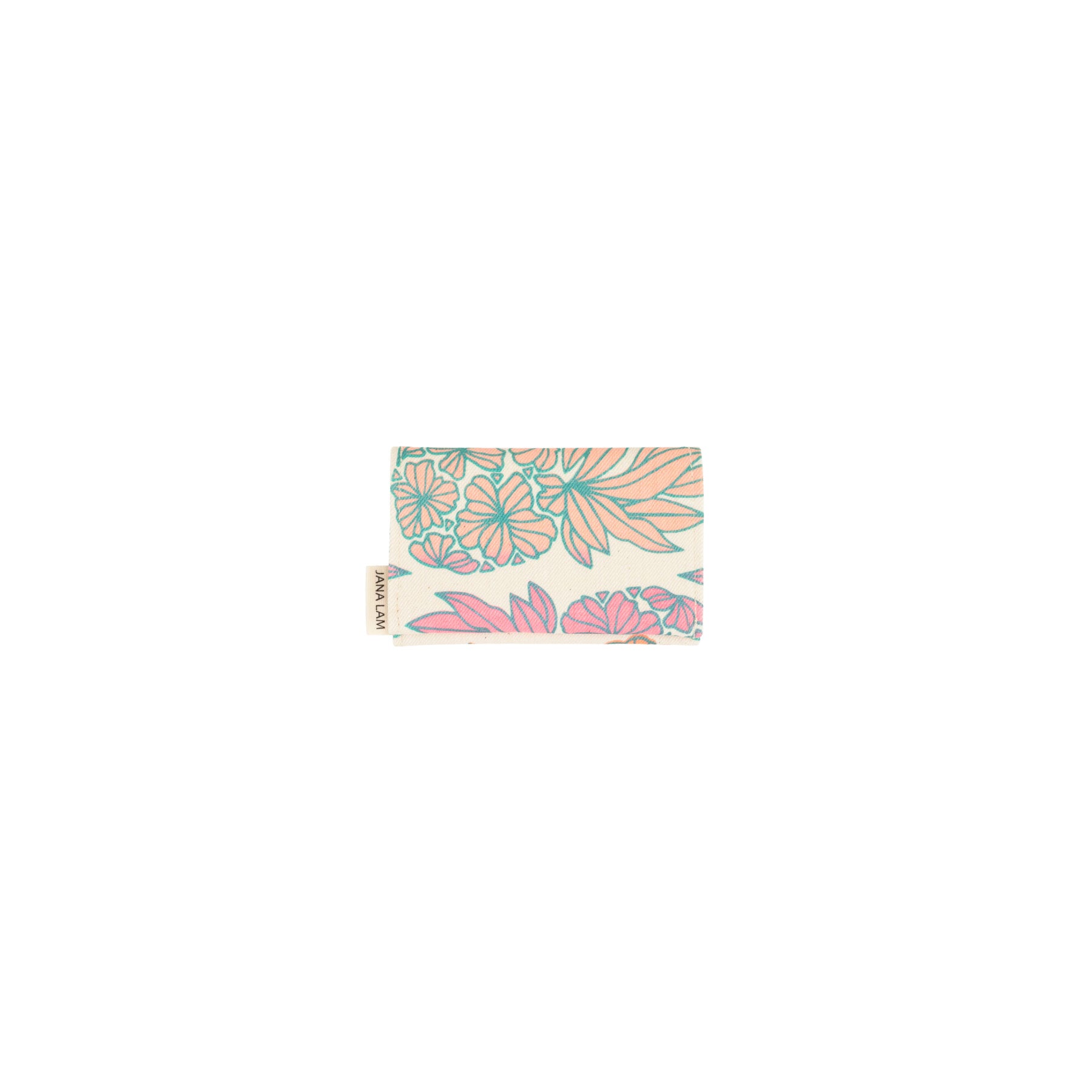 Card Wallet • Seaflower Pineapple • Teal over Pink and Orange Ombre
