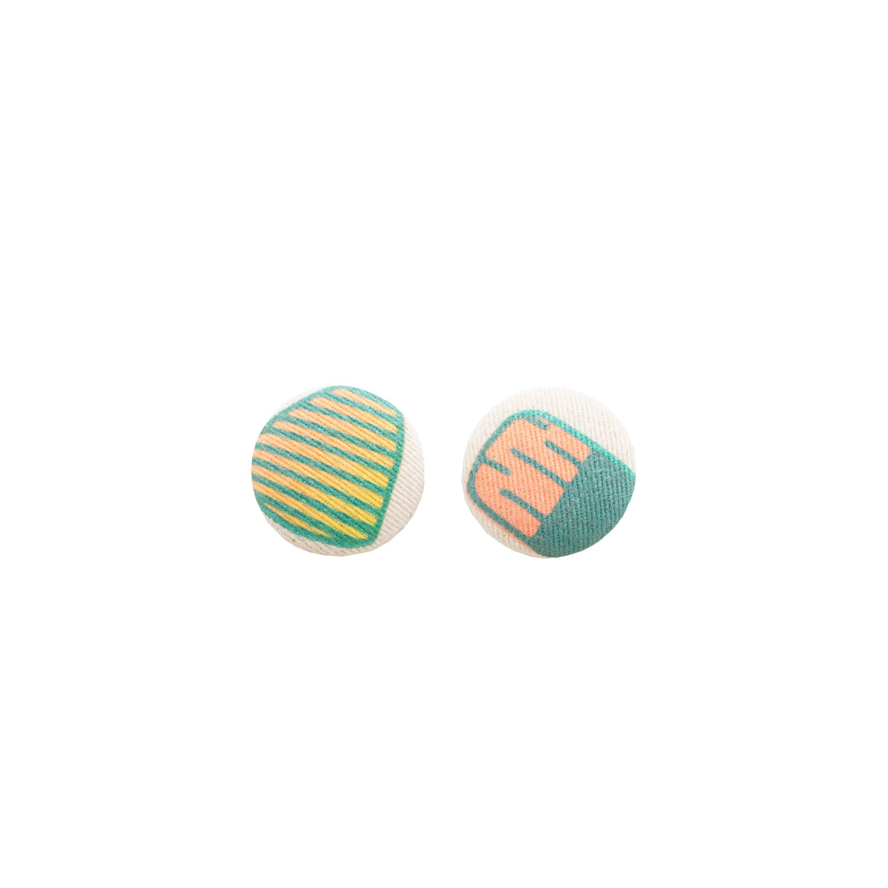 Roundie Earrings • Kakimochi • Turquoise over Neon Ombre