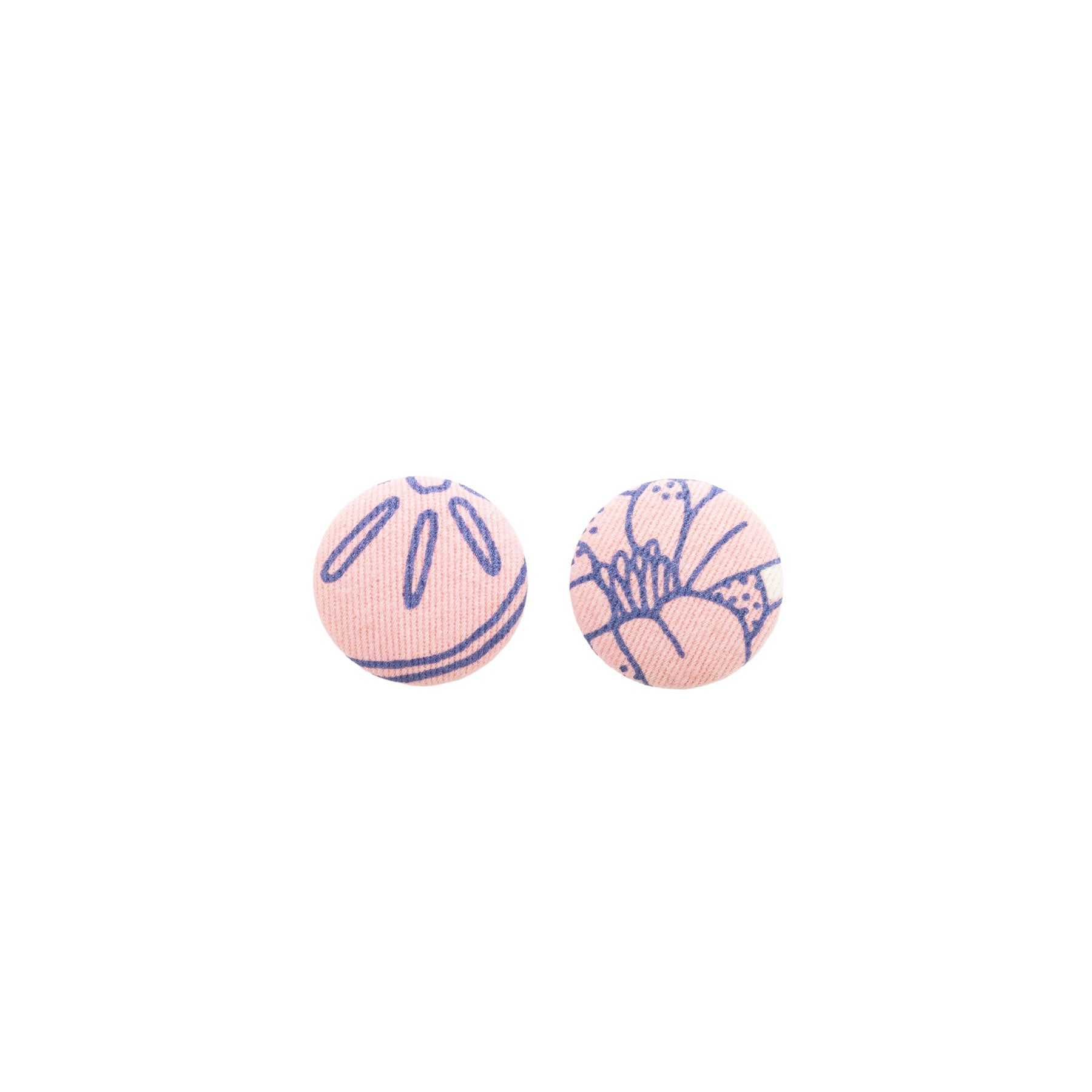 Roundie Earrings • Persimmon • Navy over Pink