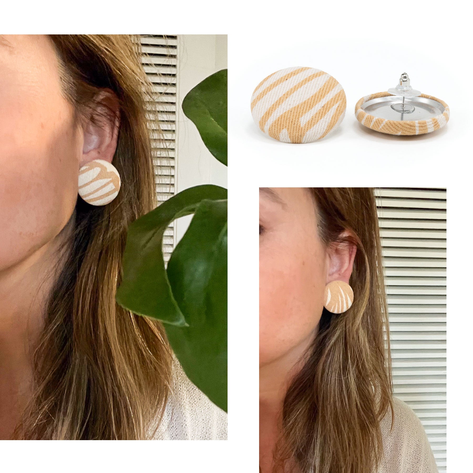 Roundie Earrings • Seaflower • Tan