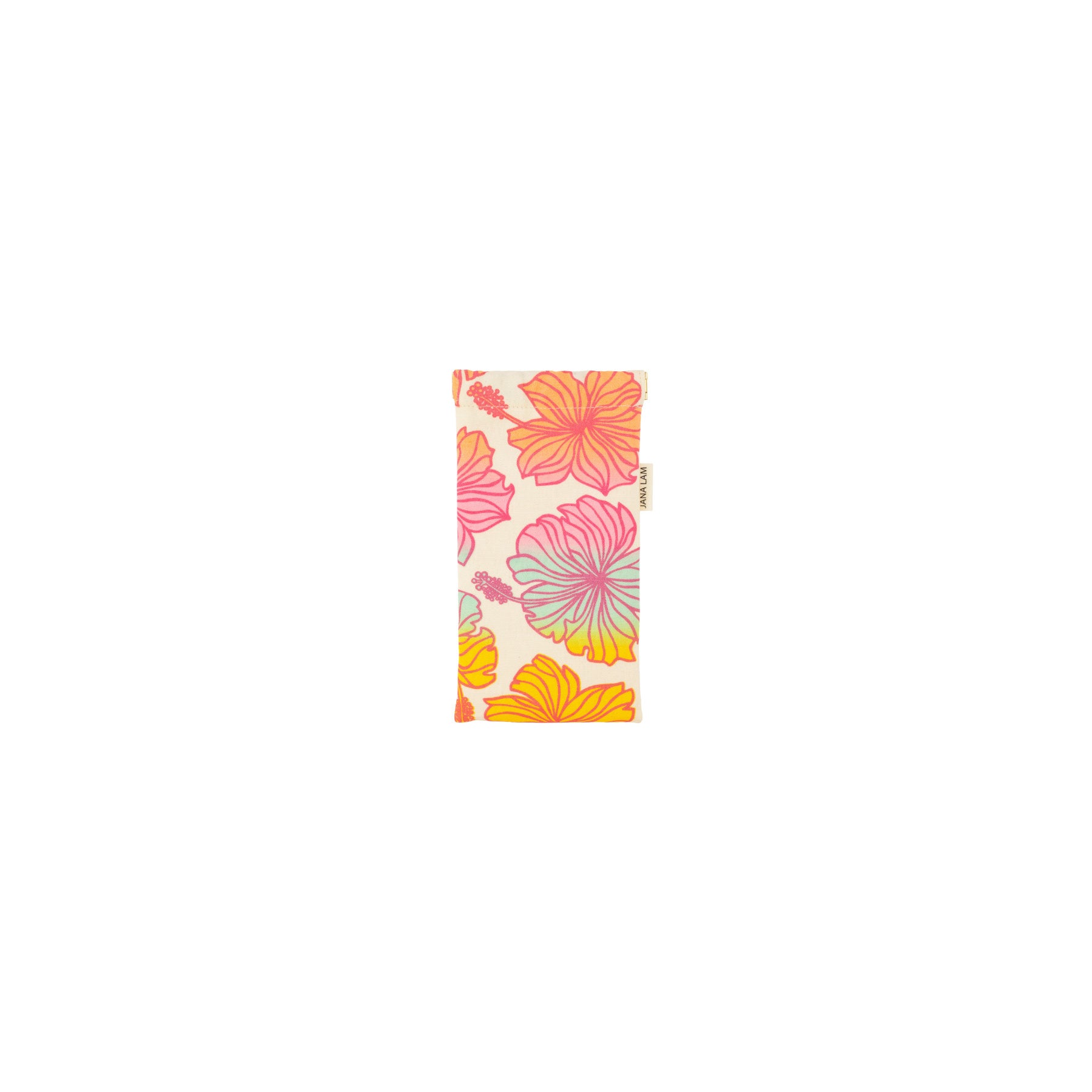 Sunglass Case • Hibiscus • Hot Pink over Rainbow Ombre