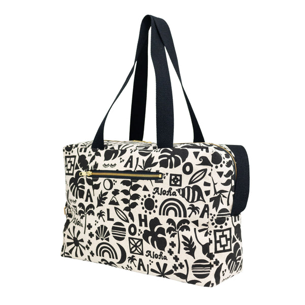 Duffel • Block Party • Black on Natural Fabric