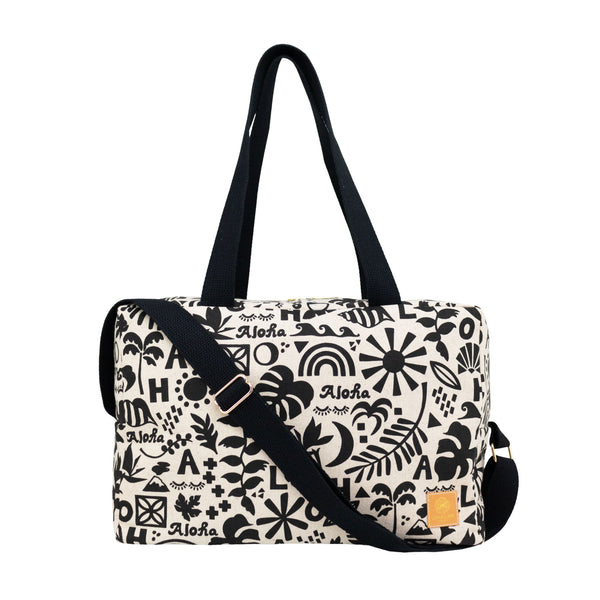 Duffel • Block Party • Black on Natural Fabric