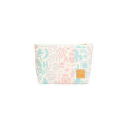 Cosmetic Zipper Clutch • Block Party • Cotton Candy Skies