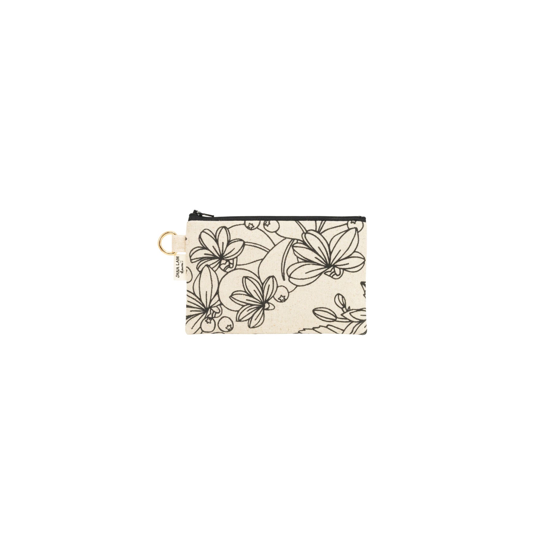 Petite Zipper Clutch • Naupaka • Black on Natural
