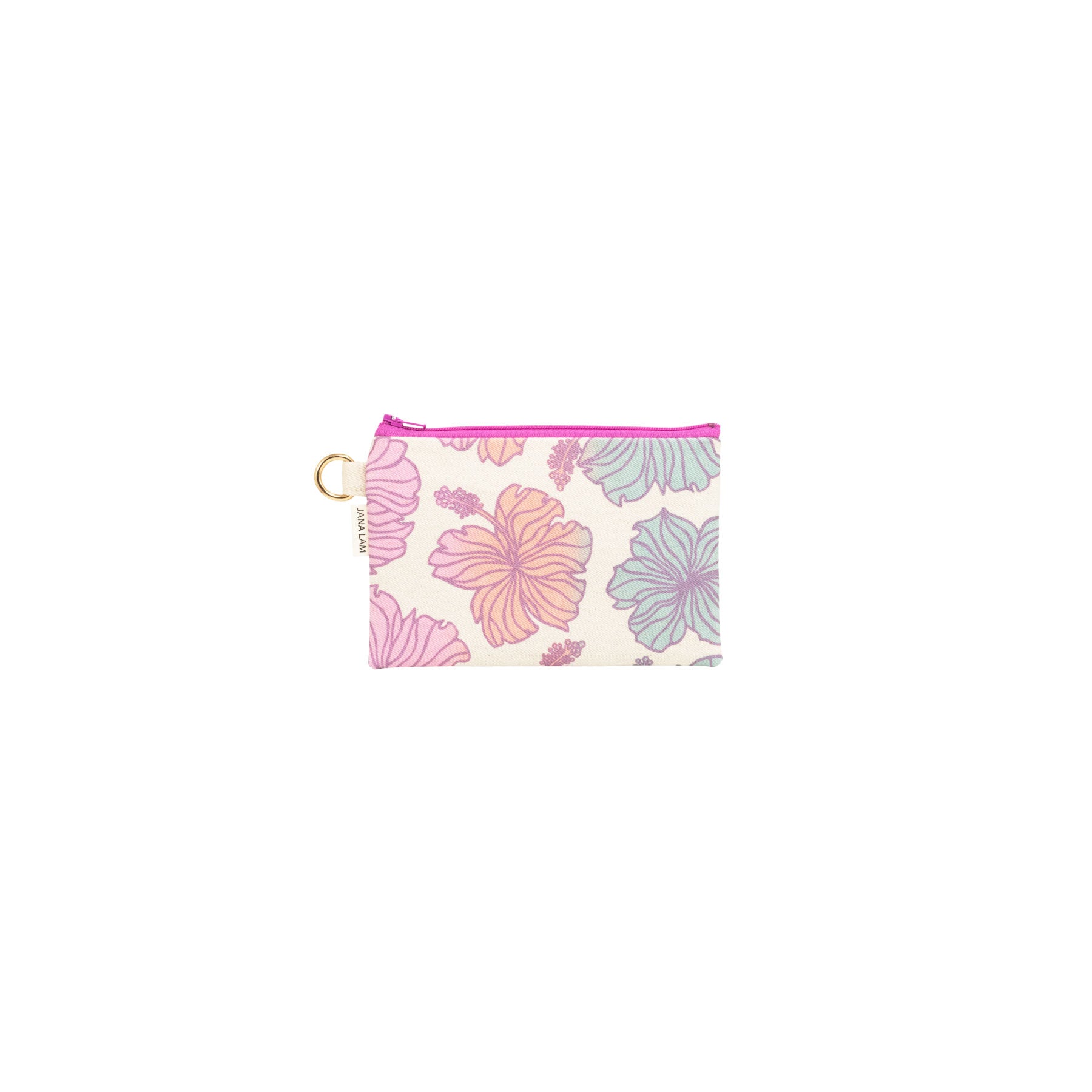 Petite Zipper Clutch • Hibiscus • Metallic Mauve over Pink, Peach, and Sage Ombre