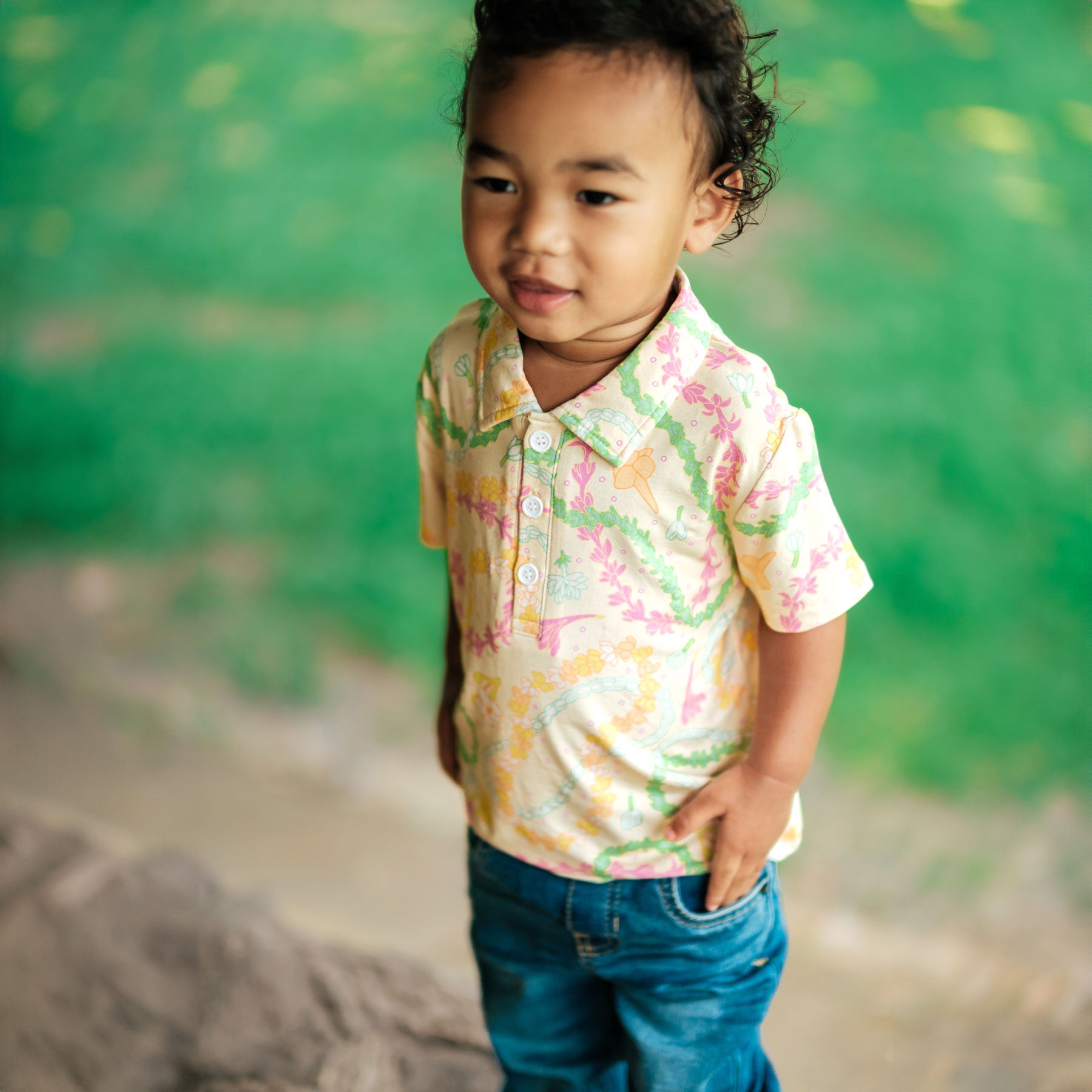 Polo Shirt • Lei Day in Sand • Coco Moon + Jana Lam