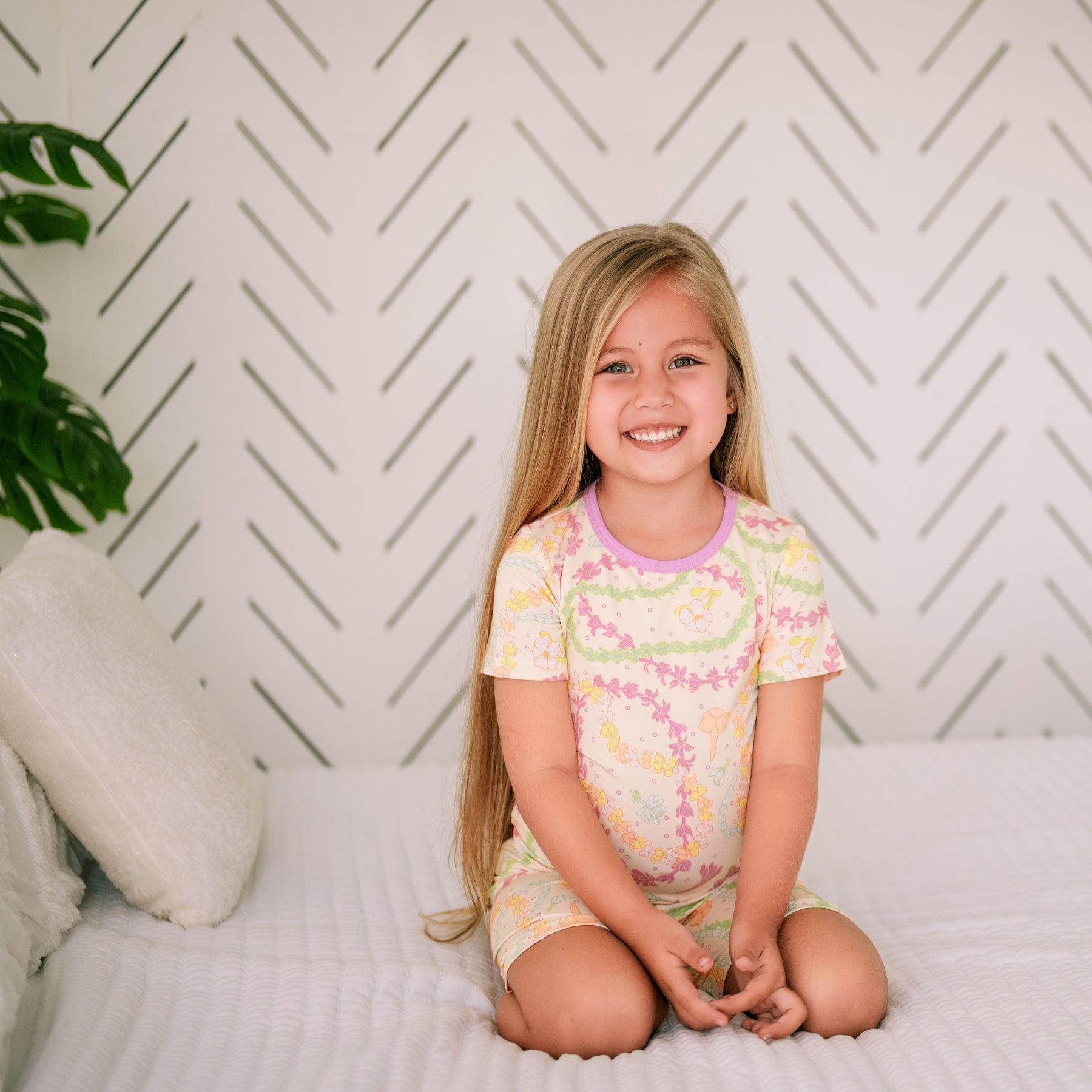 Short Pajama Set • Lei Day in Sand • Coco Moon + Jana Lam