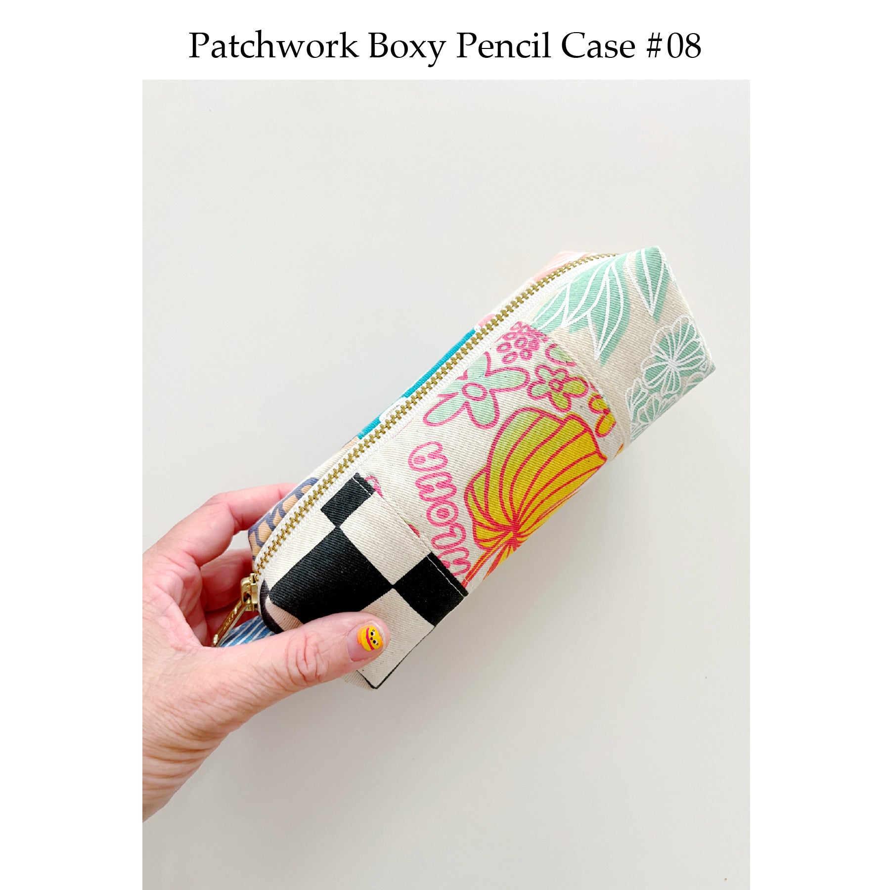 Patchwork Boxy Pencil Case • #08