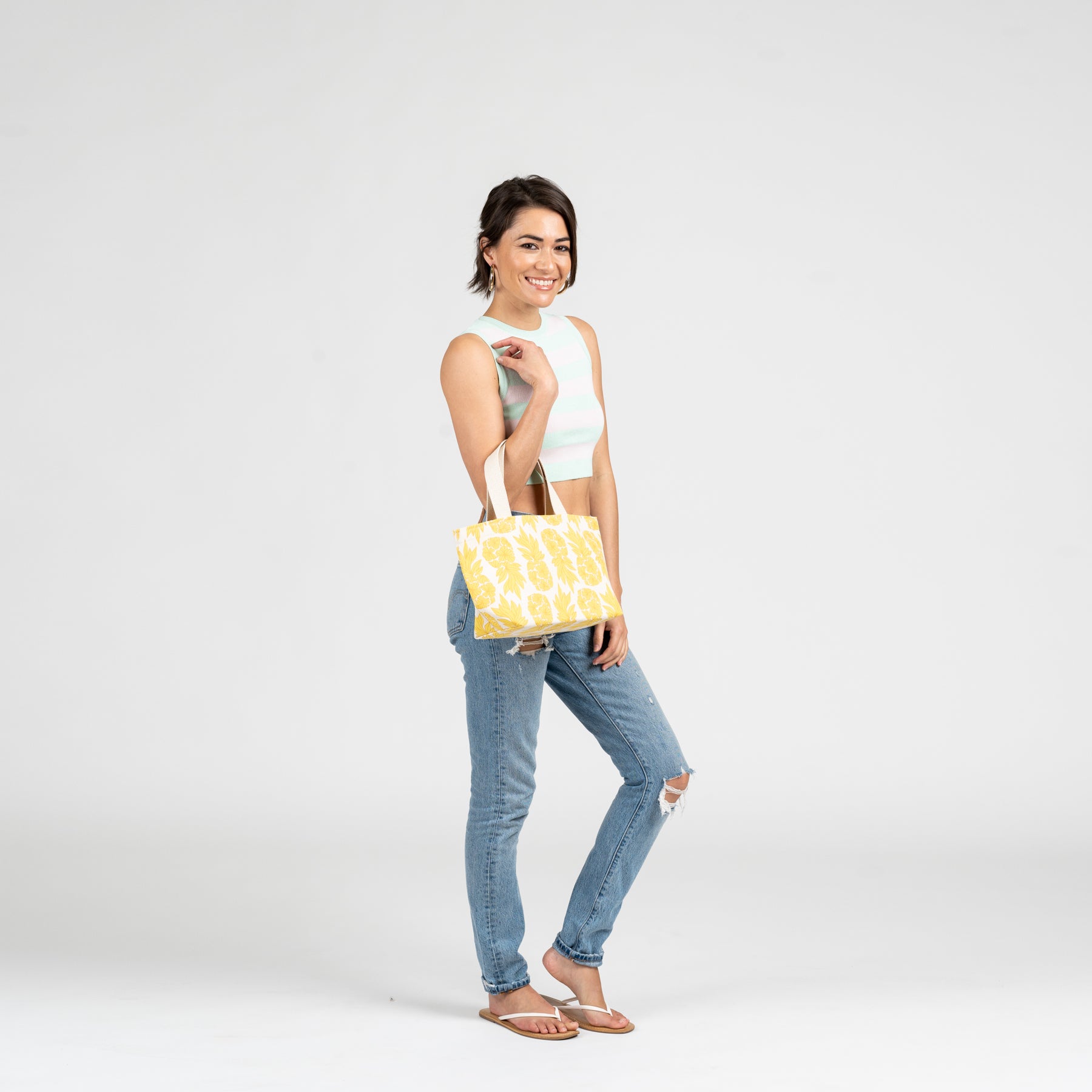 Mini Beach Bag Tote • Lei Pūpule • Cotton Candy Milk Tea