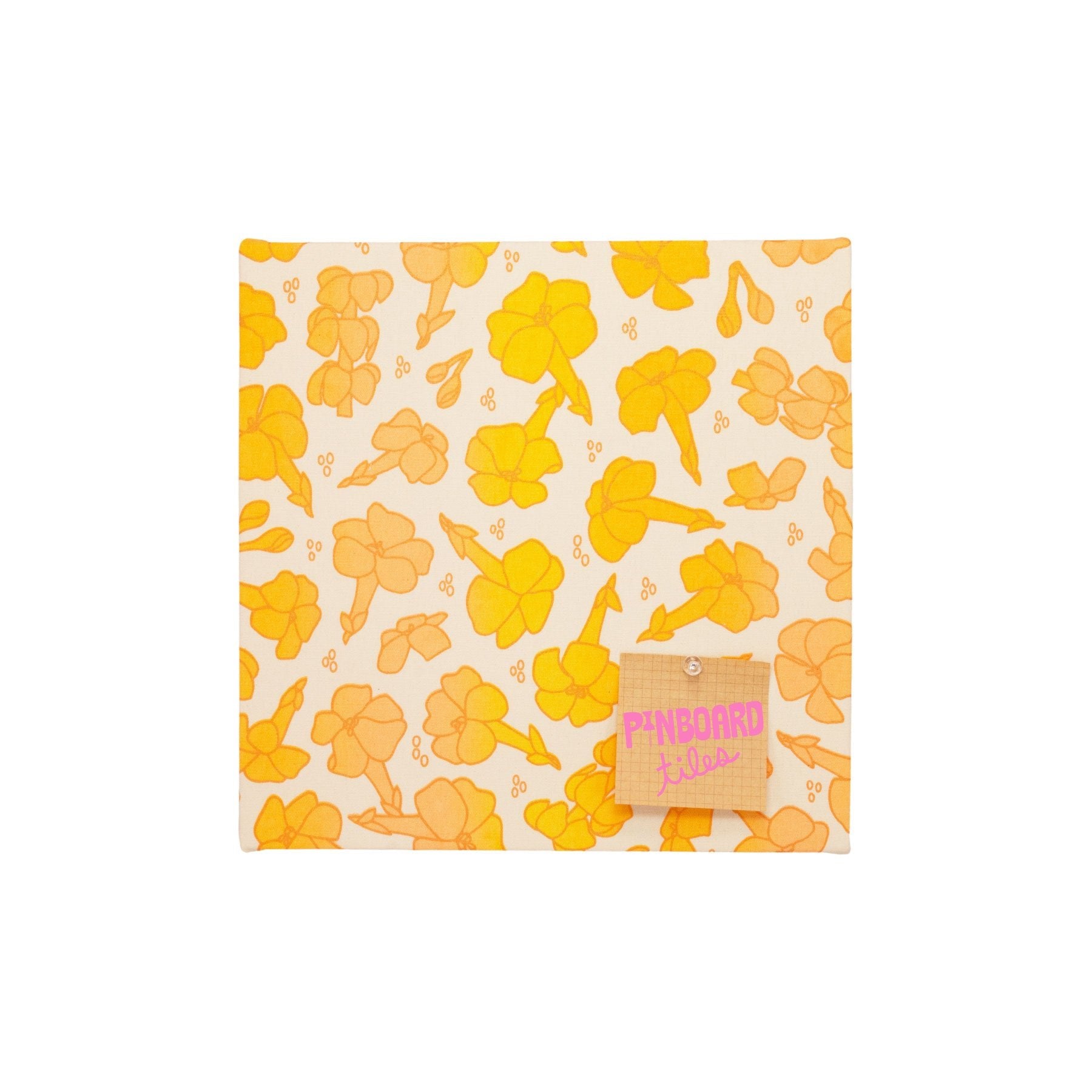 12x12 Fabric Pinboard Tile • Puakenikeni • Gold over Peach and Yellow Ombre - Jana Lam Hawaii