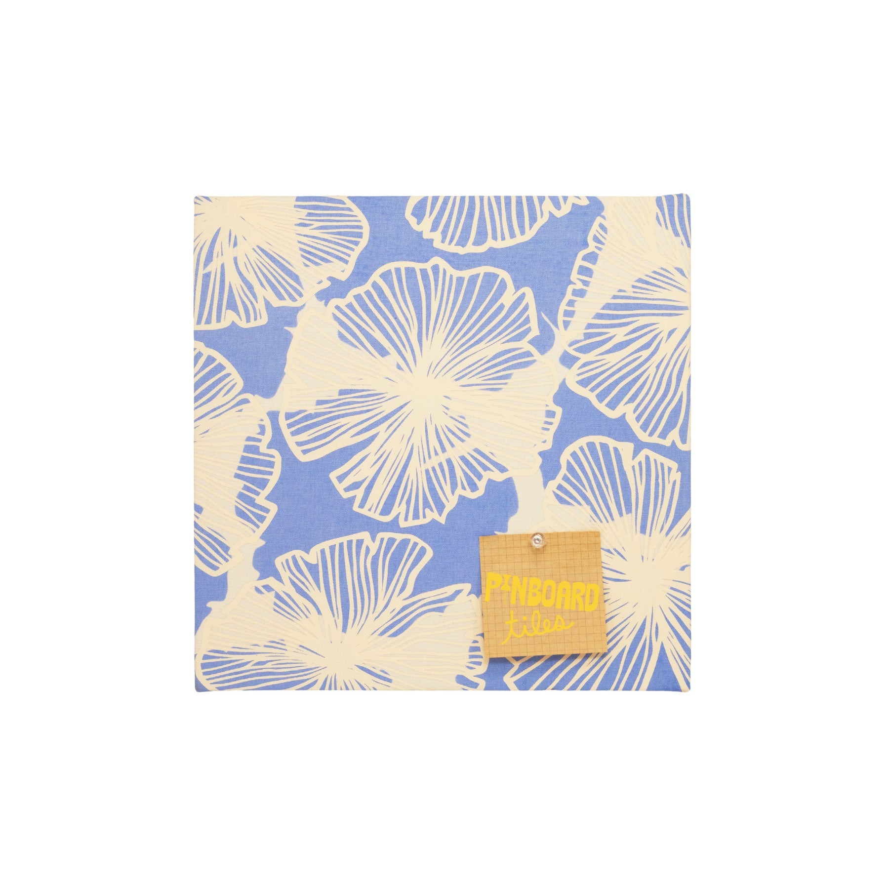 12x12 Fabric Pinboard Tile • Seaflower • Cream over Cornflower Blue - Jana Lam Hawaii