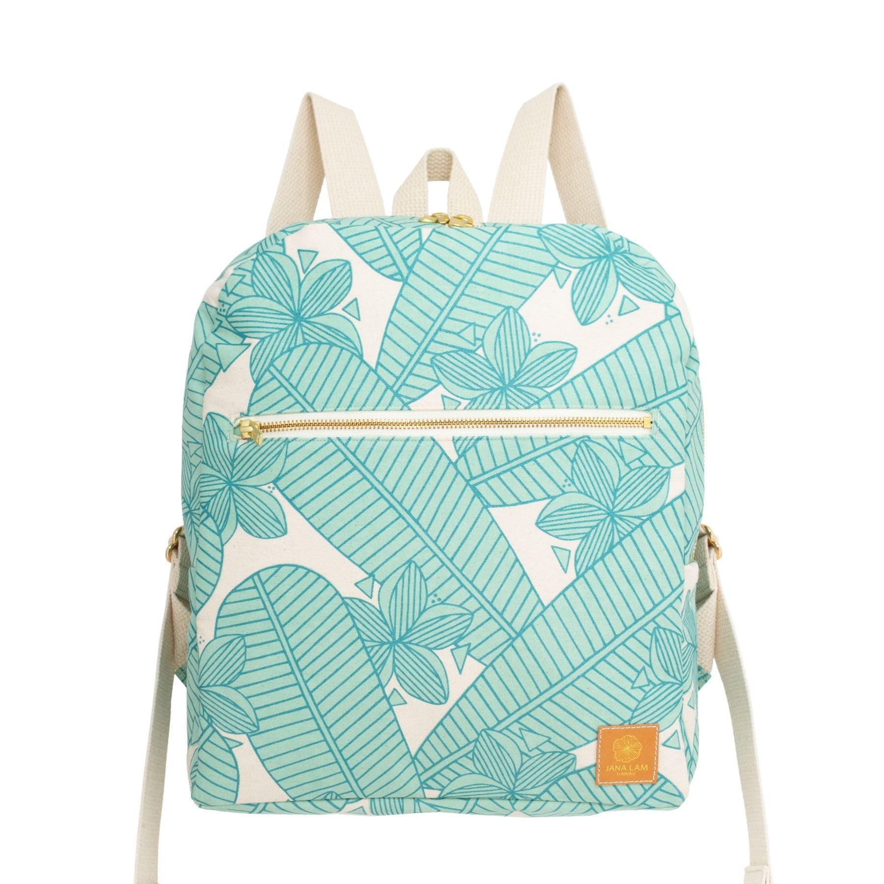 Backpack • Plumeria • Teal over Green Mist - Jana Lam Hawaii