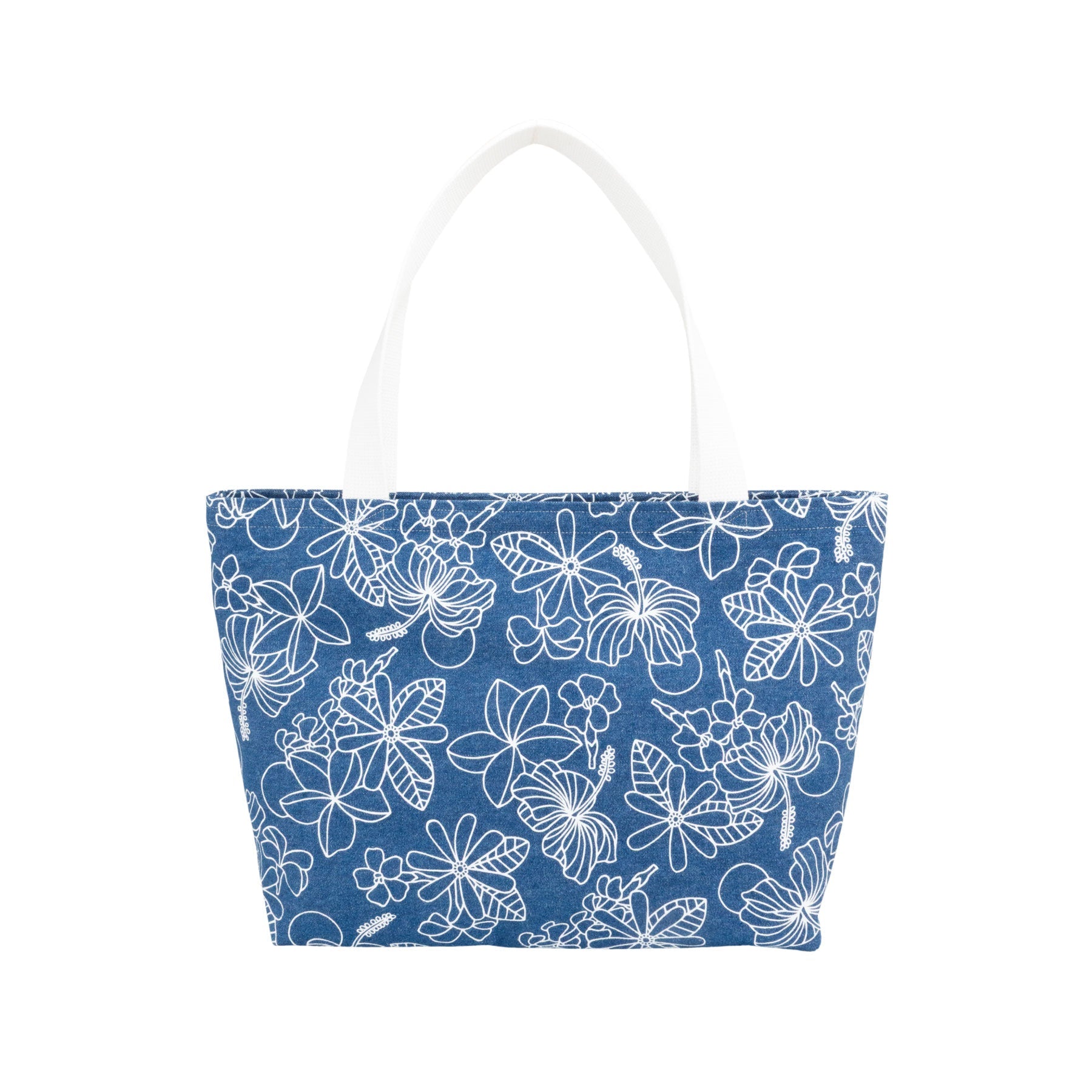 Beach Bag Tote Deluxe • Honey Girl Blooms • Denim Collection - Jana Lam Hawaii