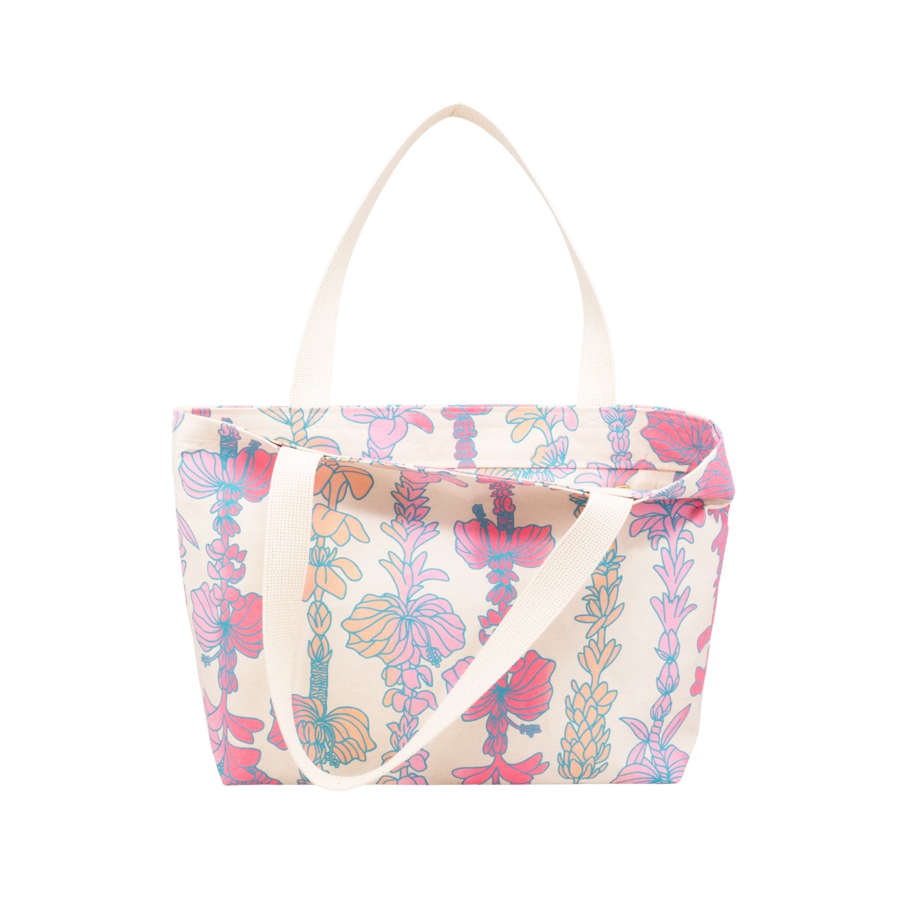 Beach Bag Tote Deluxe • Lei Pūpule • Cotton Candy Milk Tea - Jana Lam Hawaii