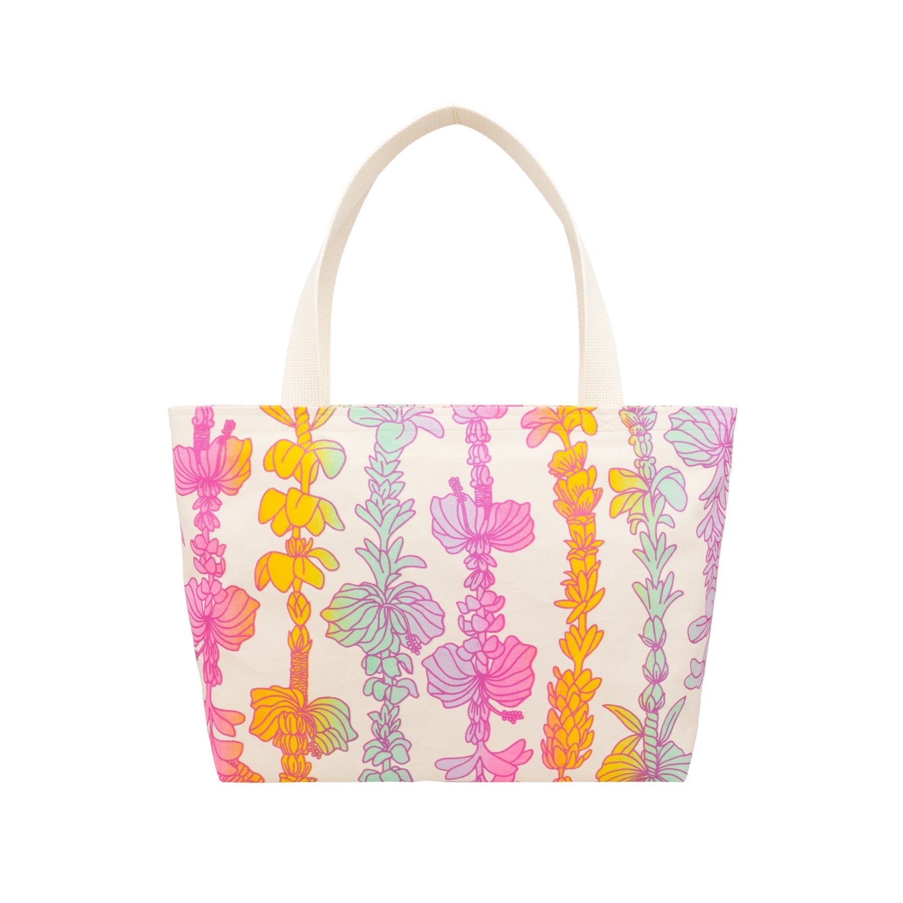 Beach Bag Tote Deluxe • Lei Pūpule • Rainbow Shave Ice - Jana Lam Hawaii