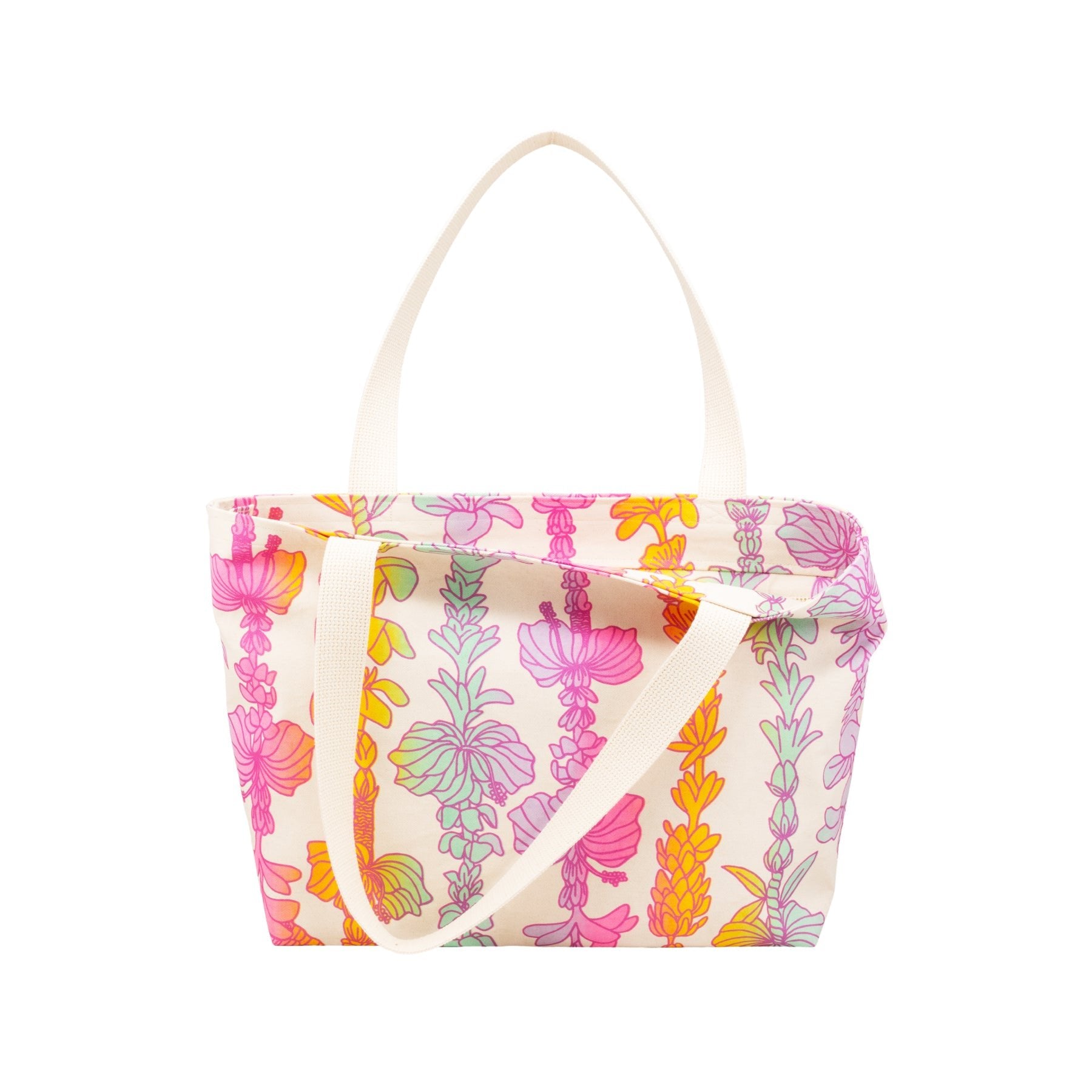 Beach Bag Tote Deluxe • Lei Pūpule • Rainbow Shave Ice - Jana Lam Hawaii