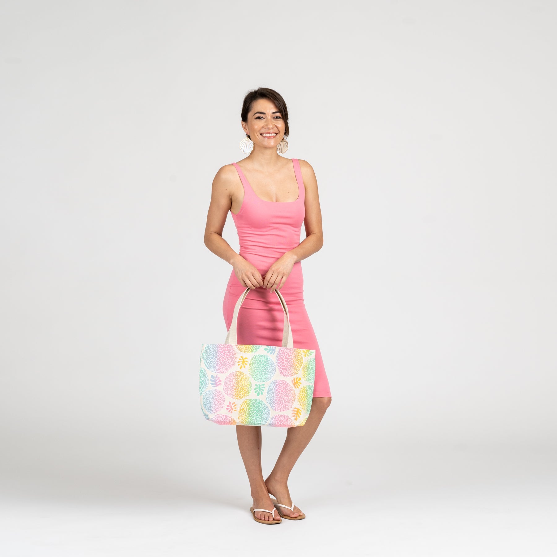 Beach Bag Tote • Pua Kala • Flamingo Pink - Jana Lam Hawaii