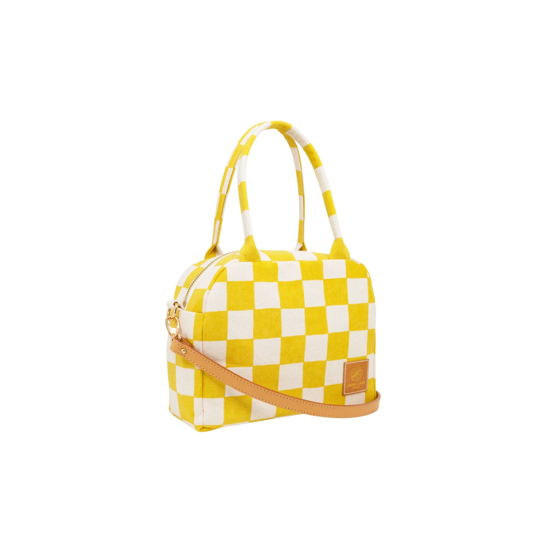 Bowler Bag • Checkerboard • Mustard - Jana Lam Hawaii