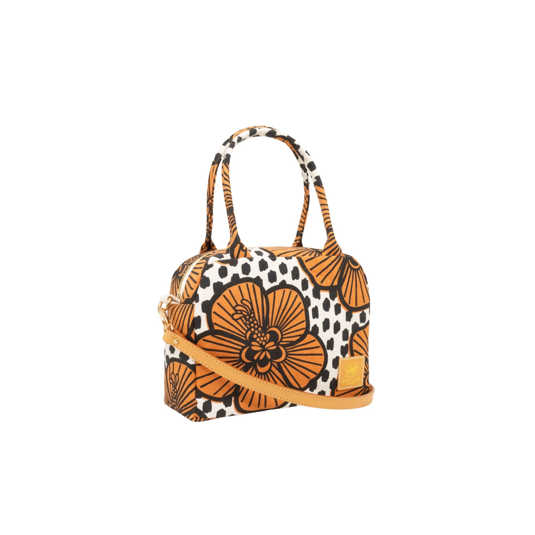 Bowler Bag • Hau • Black over Pumpkin - Jana Lam Hawaii