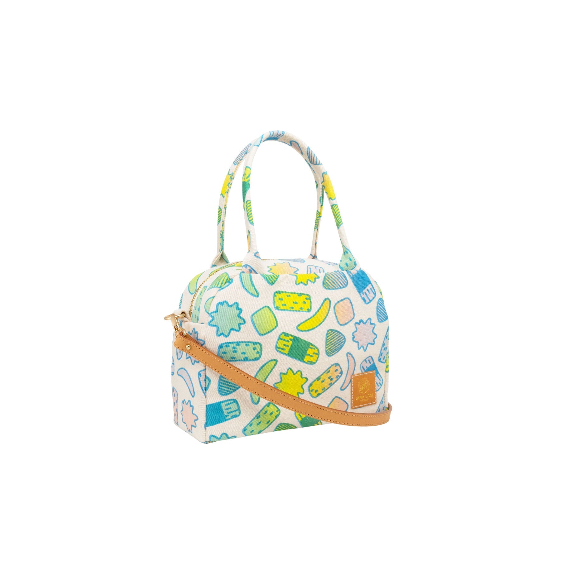 Bowler Bag • Kakimochi • Blue over Neon Yellow, Blush, Gray and Aqua Ombre - Jana Lam Hawaii