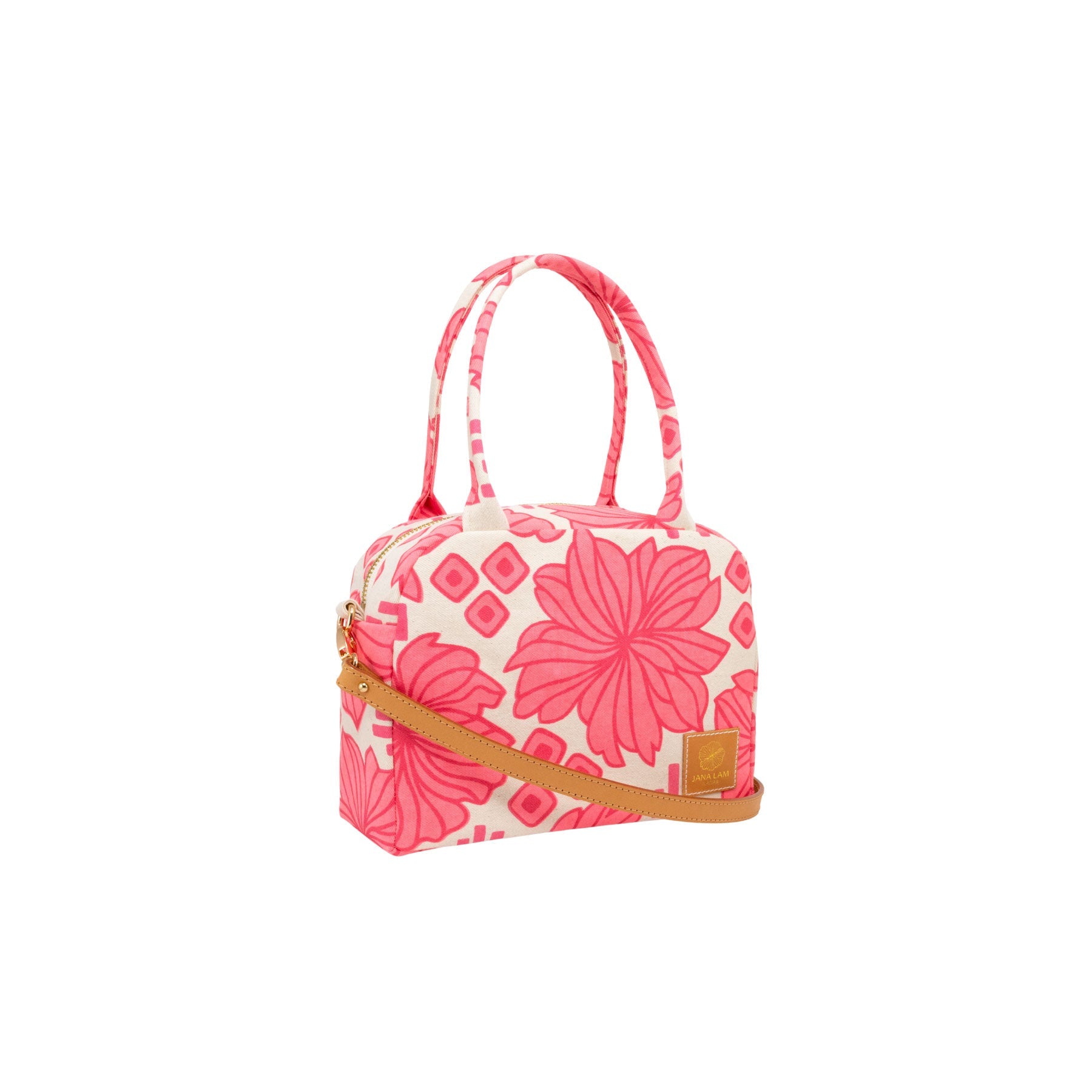 Bowler Bag • Retro Blooms • Hot Pink Peppercorn - Jana Lam Hawaii