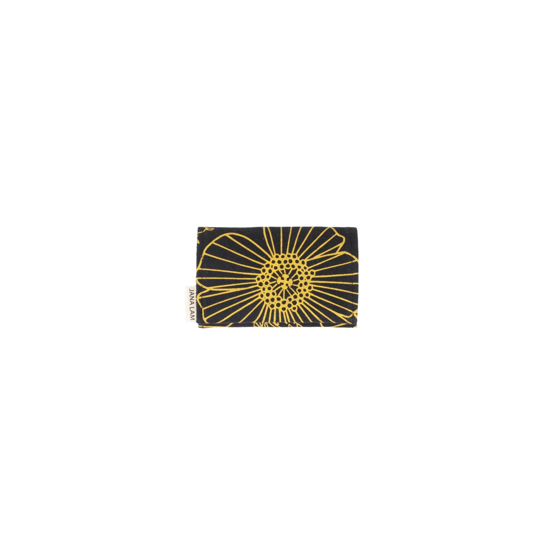 Card Wallet • Pua Kala • Gold on Black Fabric - Jana Lam Hawaii