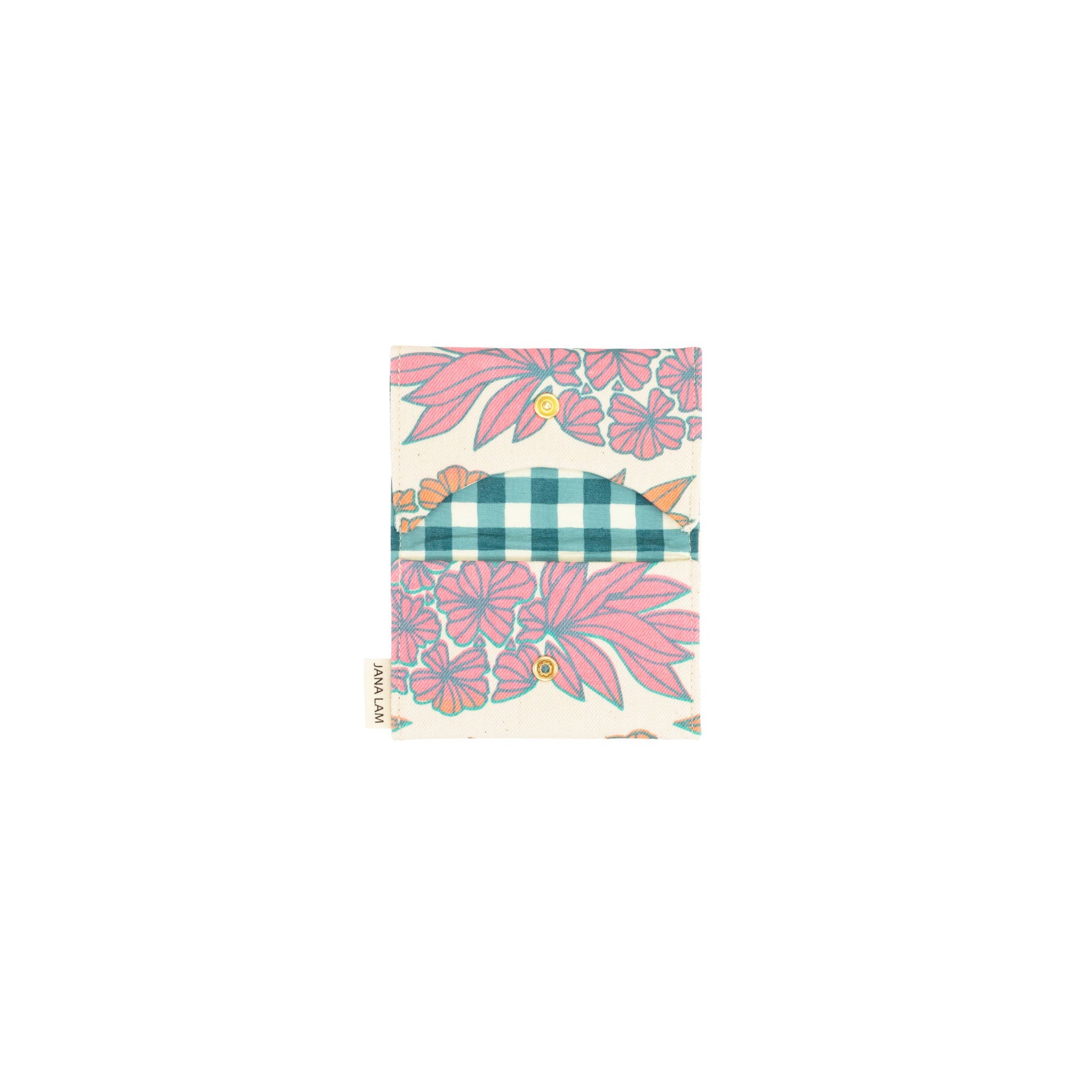 Card Wallet • Seaflower Pineapple • Teal over Pink and Orange Ombre - Jana Lam Hawaii