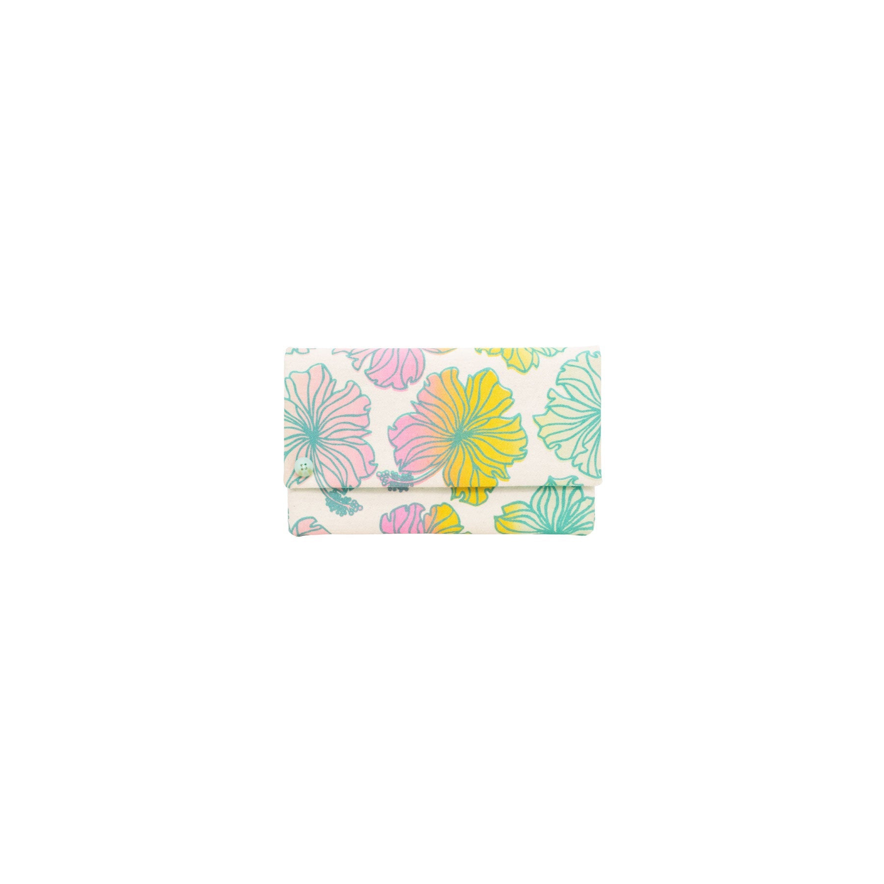 Classic Envelope Clutch • Hibiscus • Teal Green over Rainbow Ombre - Jana Lam Hawaii