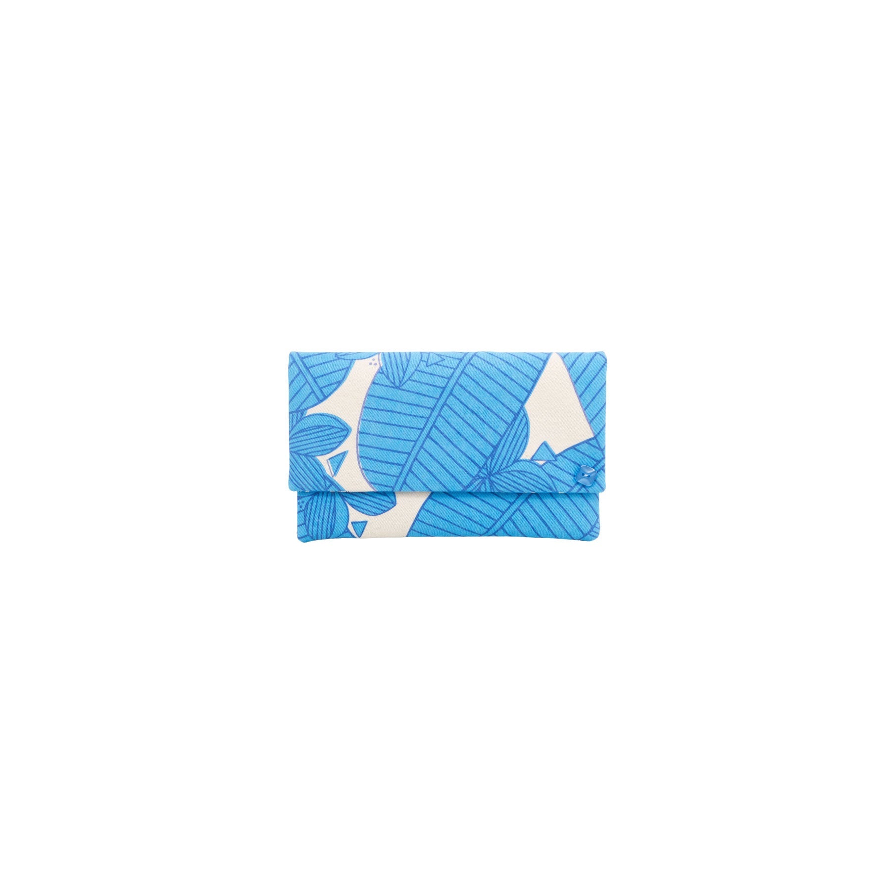 Classic Envelope Clutch • Plumeria • Navy over Bright Blue - Jana Lam Hawaii