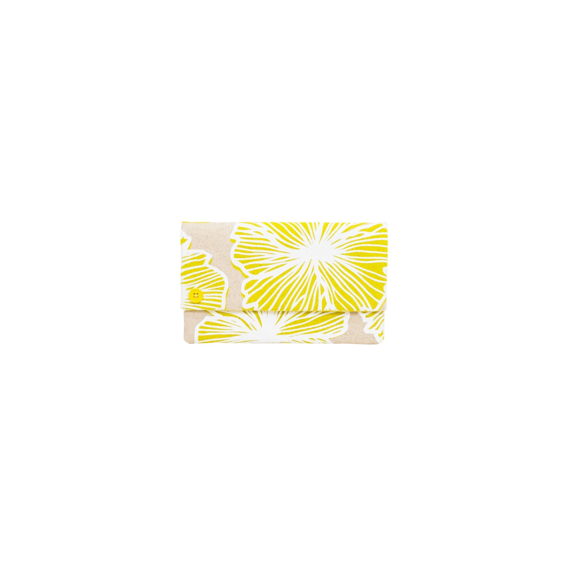 Classic Envelope Clutch • Seaflower • White over Lemon Yellow - Jana Lam Hawaii