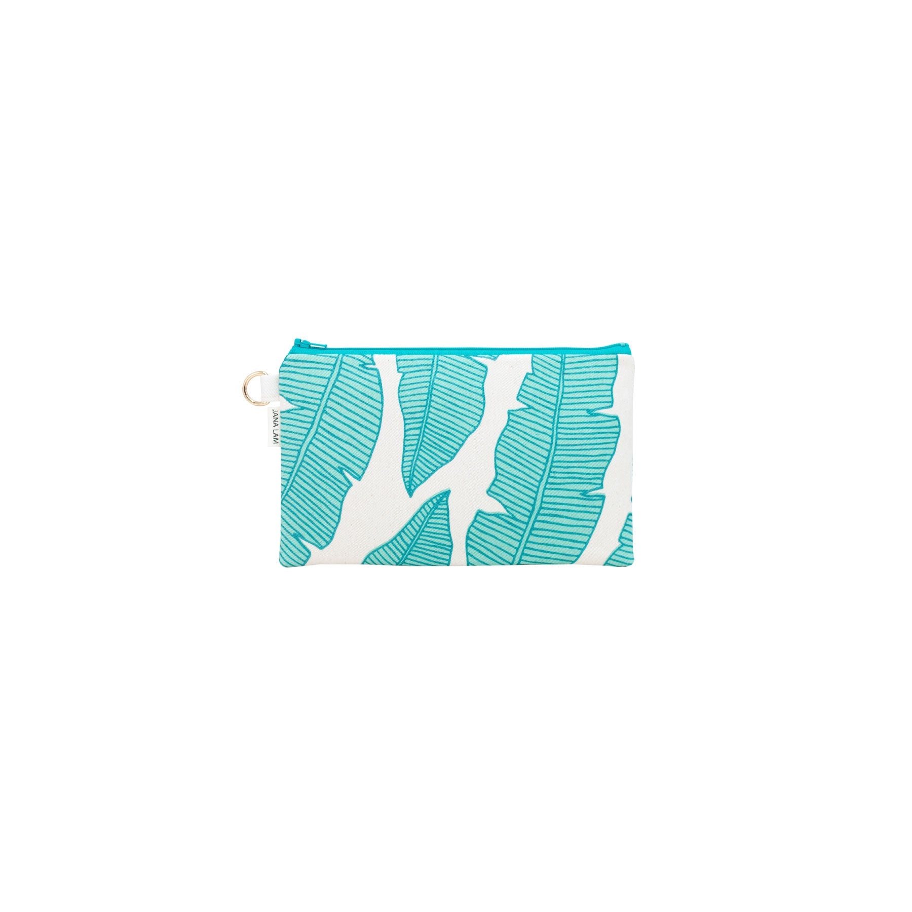 Classic Zipper Clutch • Banana Leaf • Metallic Teal over Green Mist - Jana Lam Hawaii