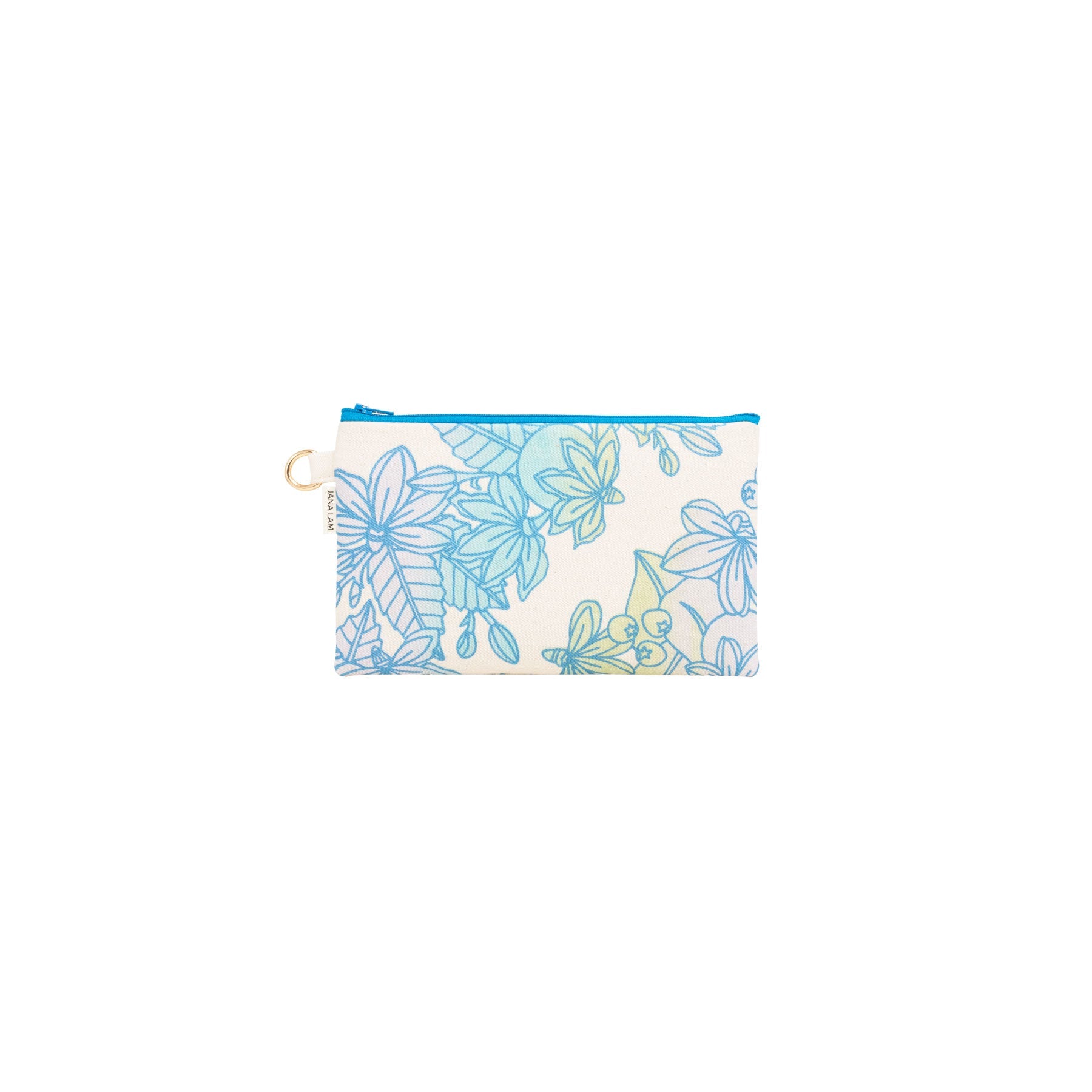 Classic Zipper Clutch • Naupaka • Blue Lagoon - Jana Lam Hawaii