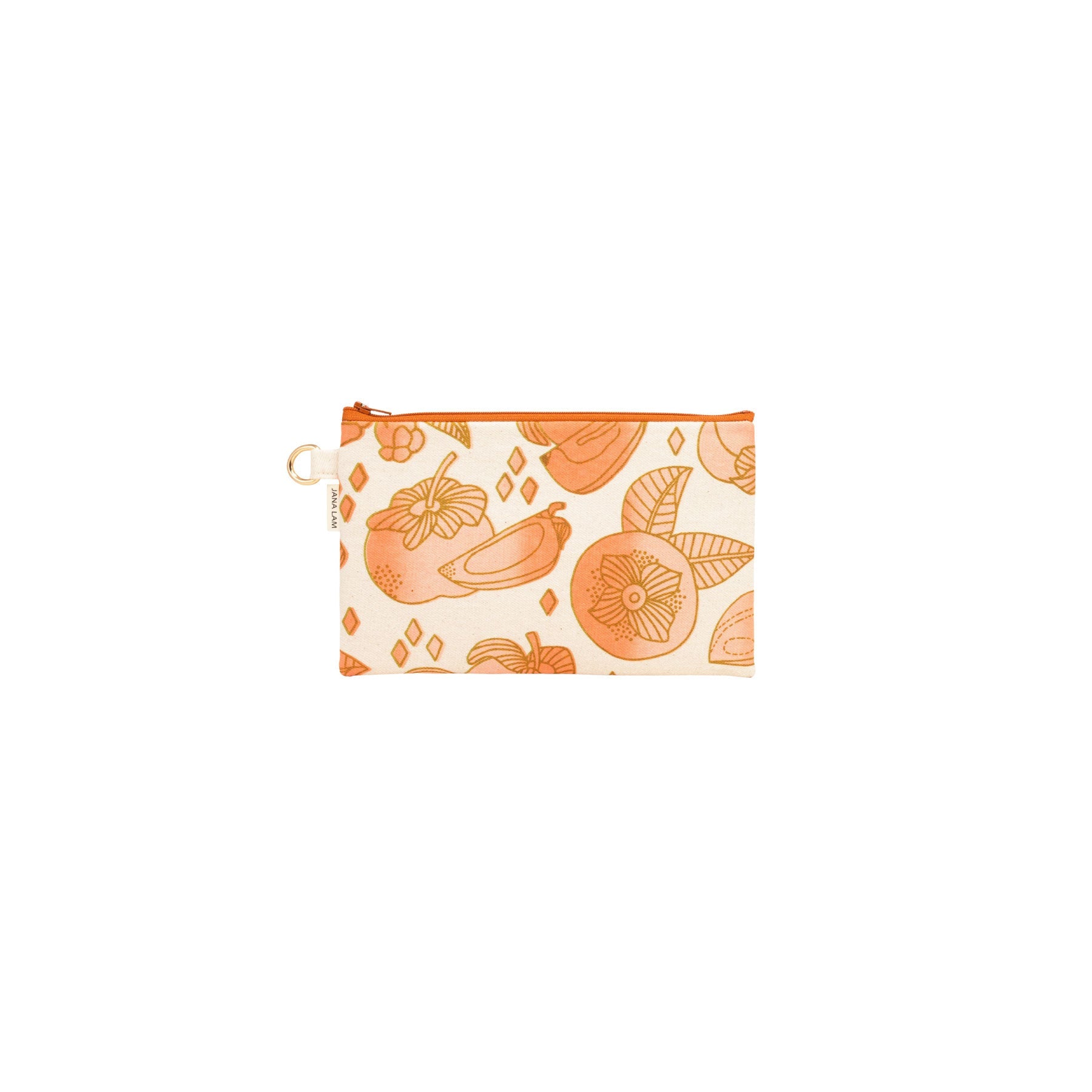 Classic Zipper Clutch • Persimmon • Olive over Peach and Orange Ombre - Jana Lam Hawaii