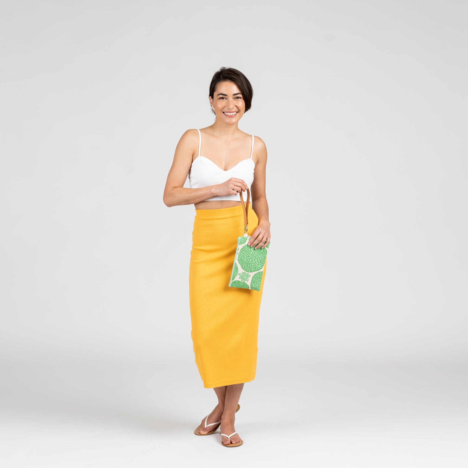 Classic Zipper Clutch • Persimmon • Olive over Peach and Orange Ombre - Jana Lam Hawaii