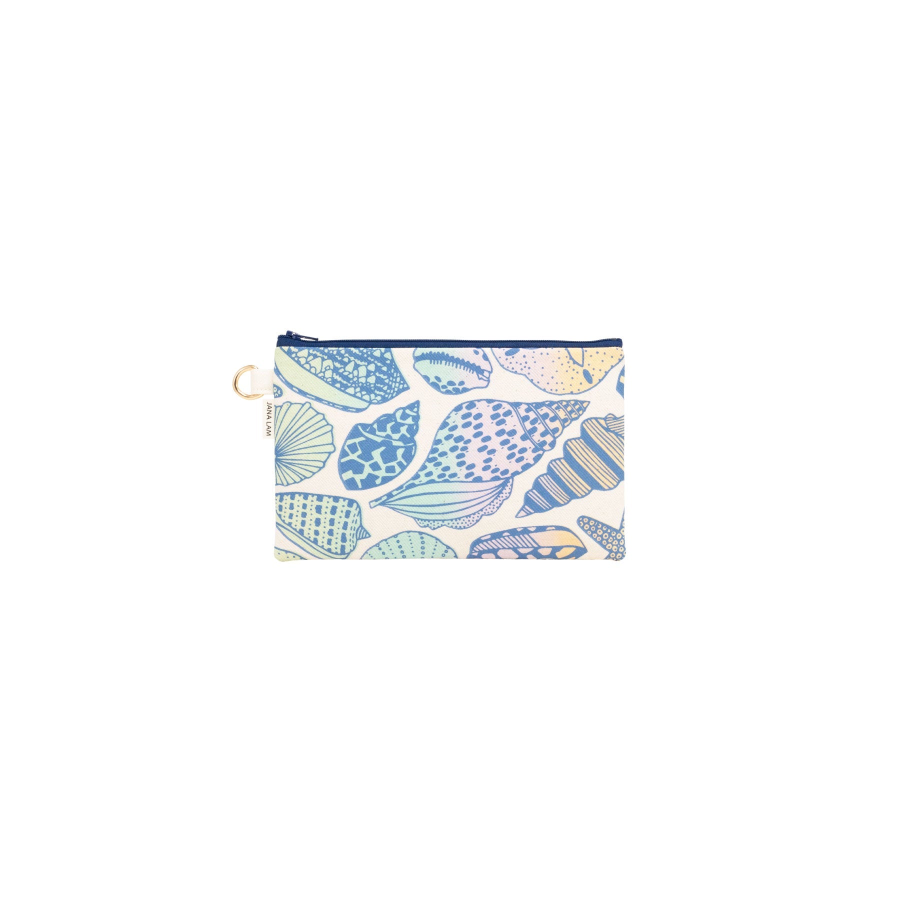 Classic Zipper Clutch • Seashells • Seaside Kaleidoscope - Jana Lam Hawaii