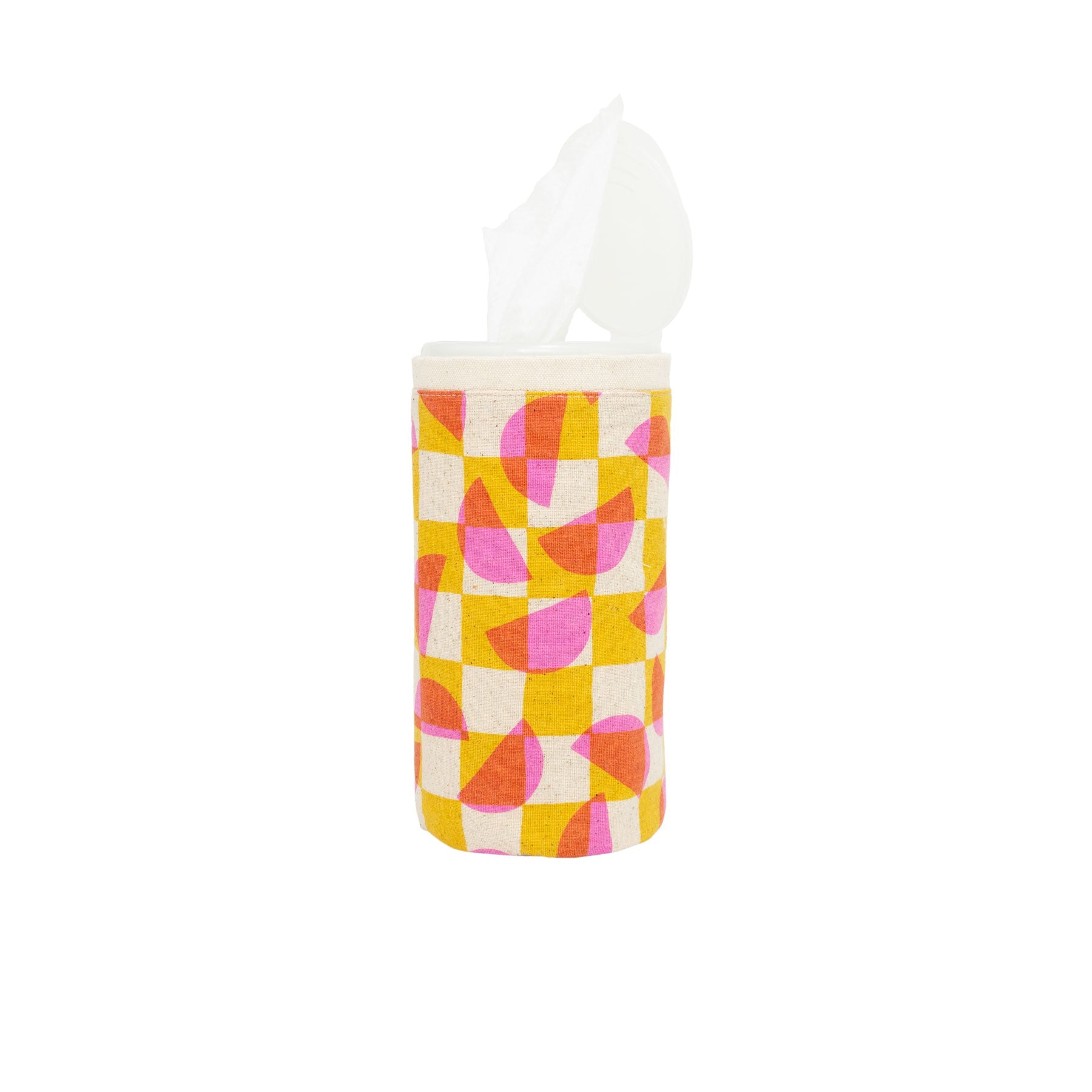 Clorox Wipes Sax Cover • Half Moon Checkerboard • Hot Pink & Mustard - Jana Lam Hawaii