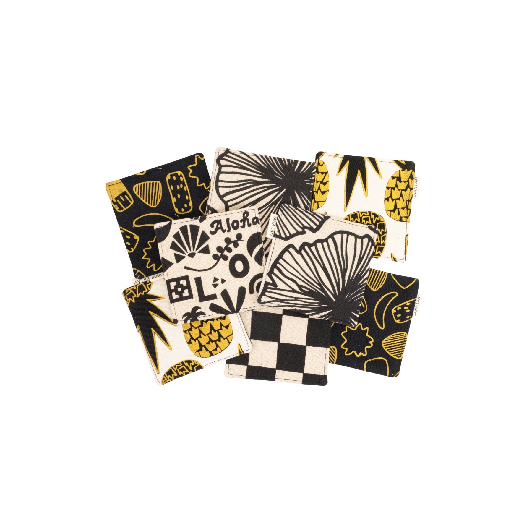 Coaster Set • Black Collection • Surprise Print - Jana Lam Hawaii