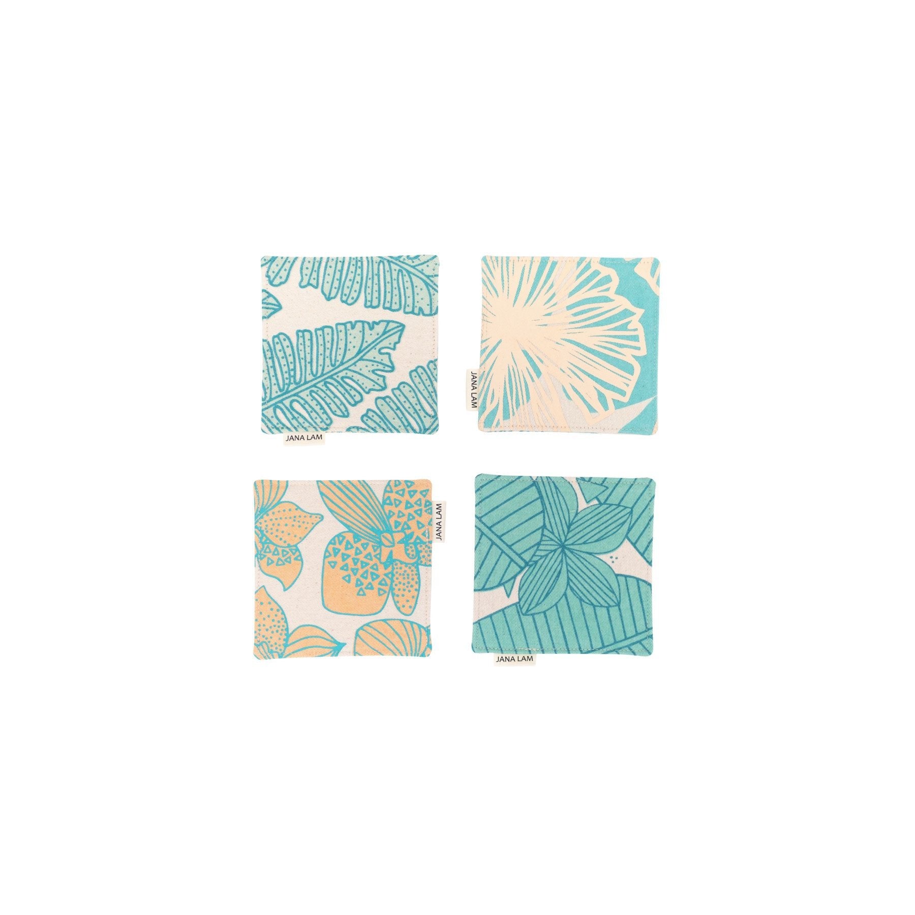 Coaster Set • Teal and Tan - Jana Lam Hawaii