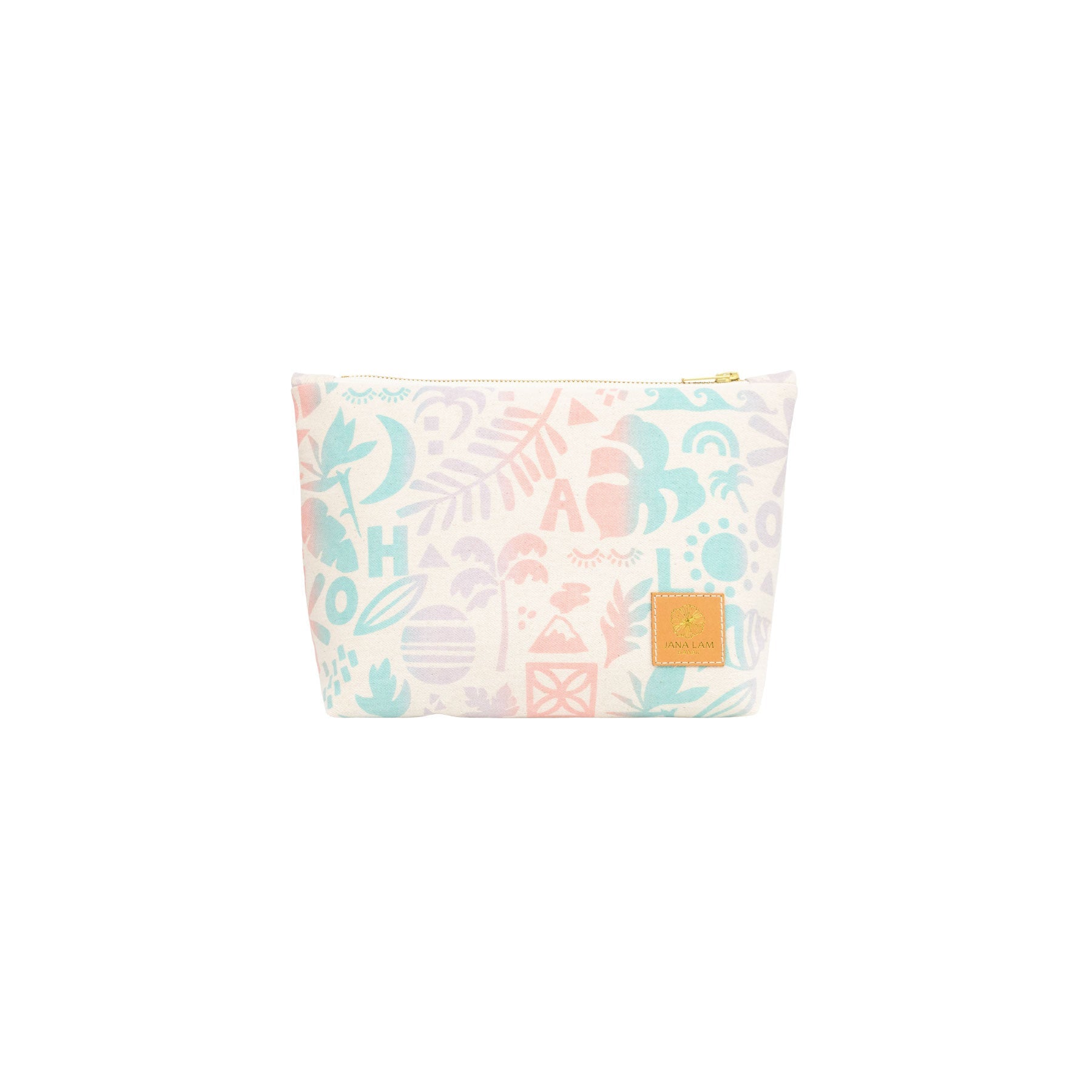 Cosmetic Zipper Clutch • Block Party • Cotton Candy Skies - Jana Lam Hawaii