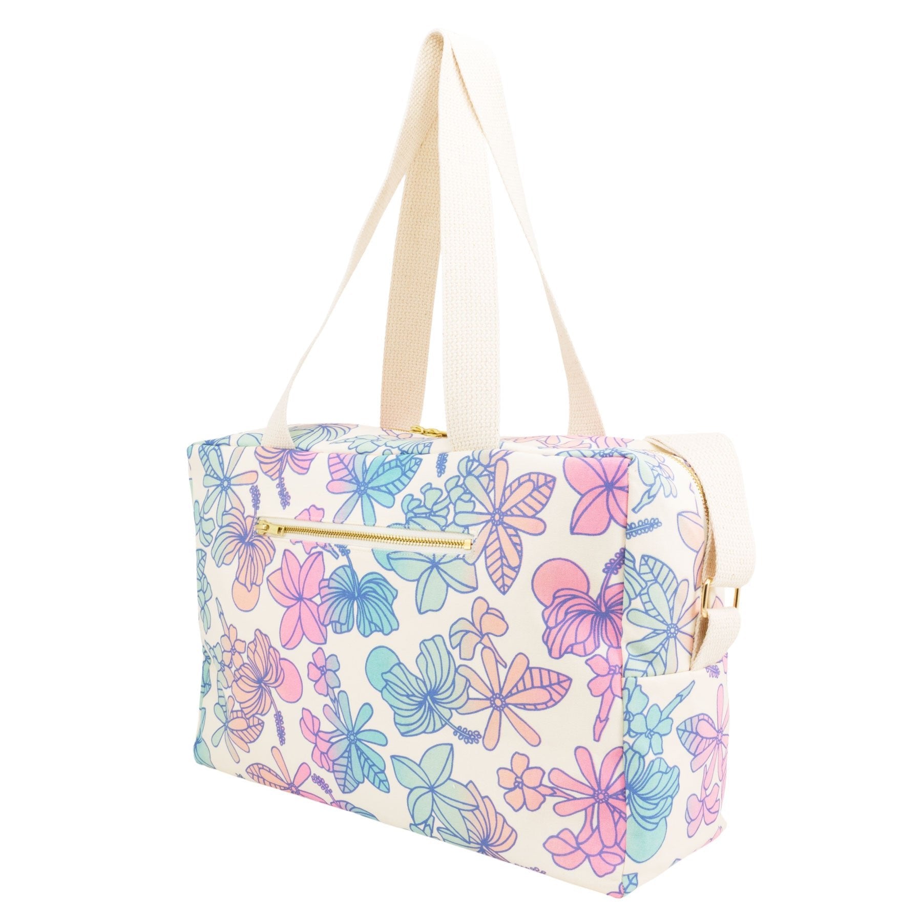 Duffel • Honey Girl Blooms • Navy over Peach, Pink, Mint, and Turquoise Ombre - Jana Lam Hawaii