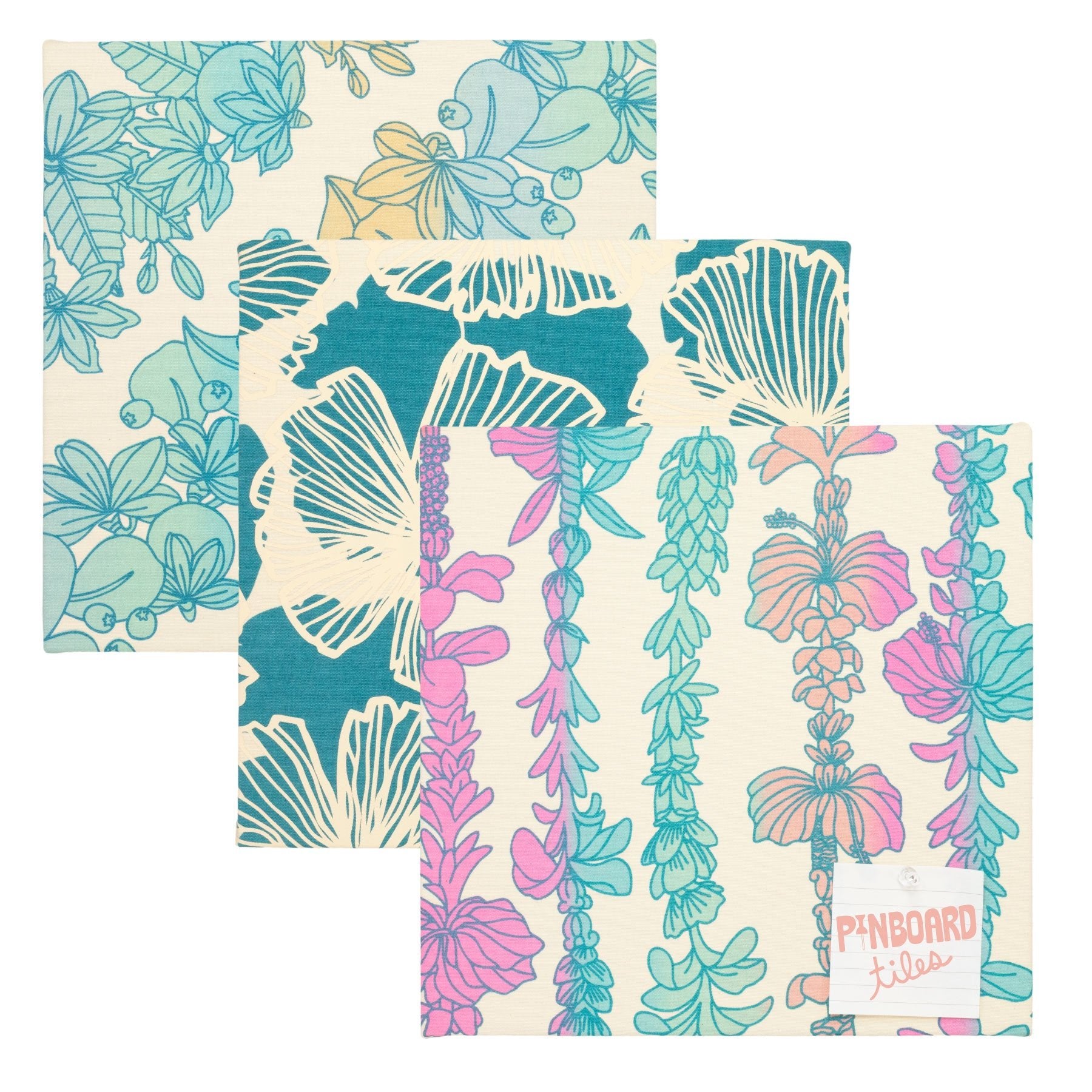 Fabric Pinboard Tile Bundle • Ocean Mist - Jana Lam Hawaii