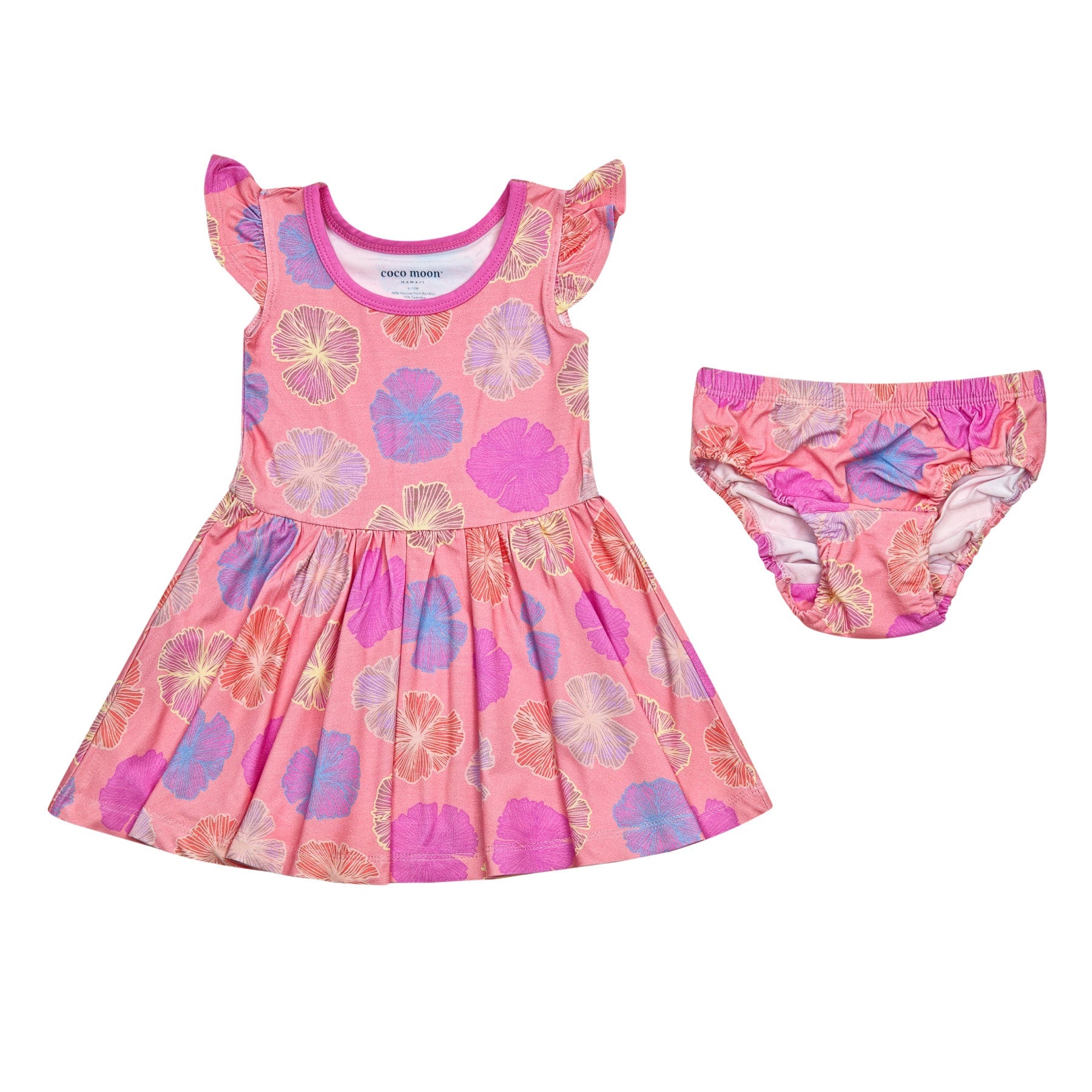 Flutter Sleeve Dress • Seaflower • Coco Moon + Jana Lam - Jana Lam Hawaii