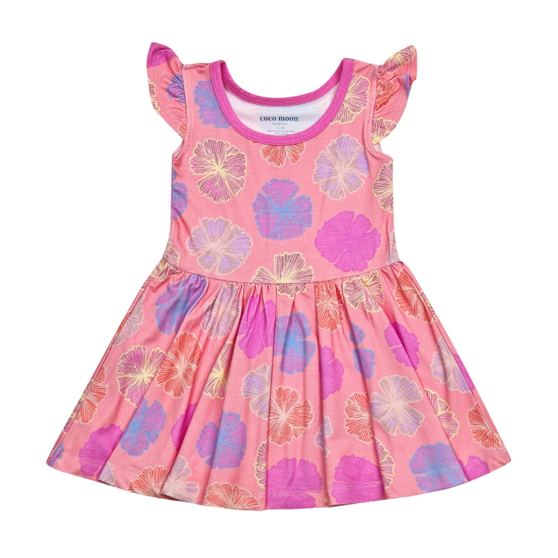 Flutter Sleeve Dress • Seaflower • Coco Moon + Jana Lam - Jana Lam Hawaii